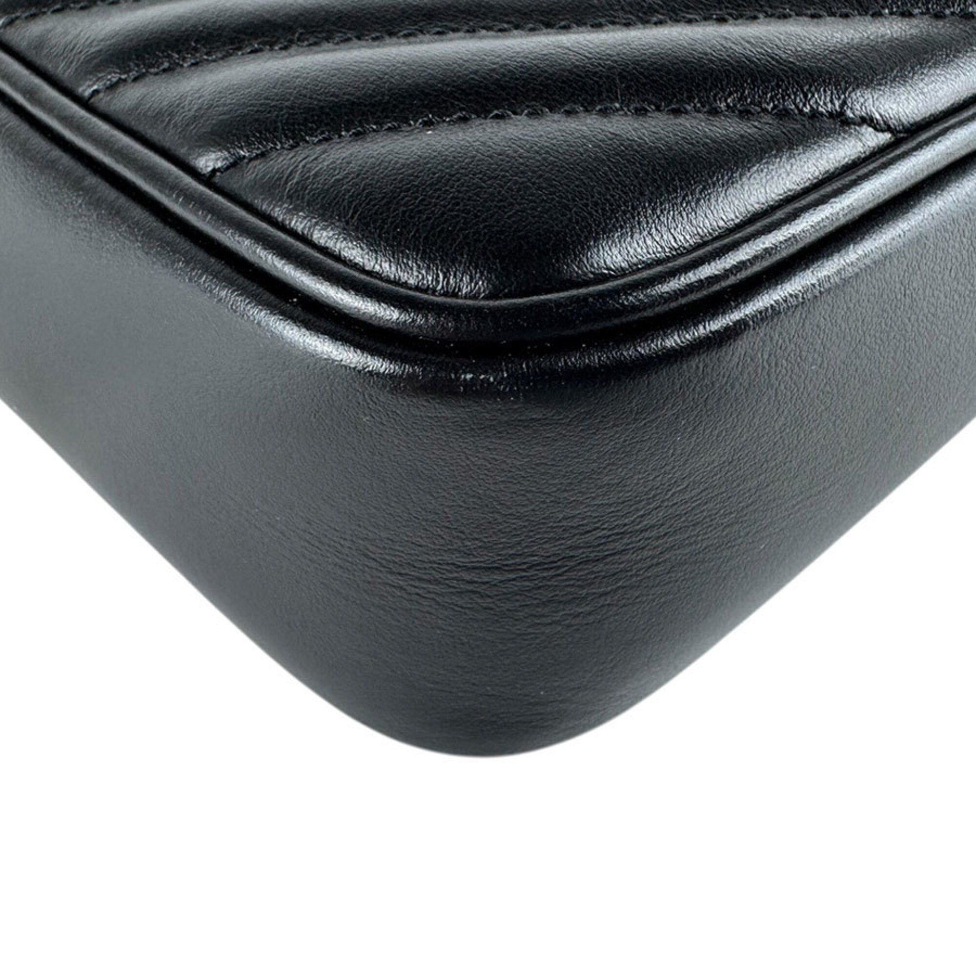 Saint Laurent Black Leather Shoulder Bag (Pre-Owned)