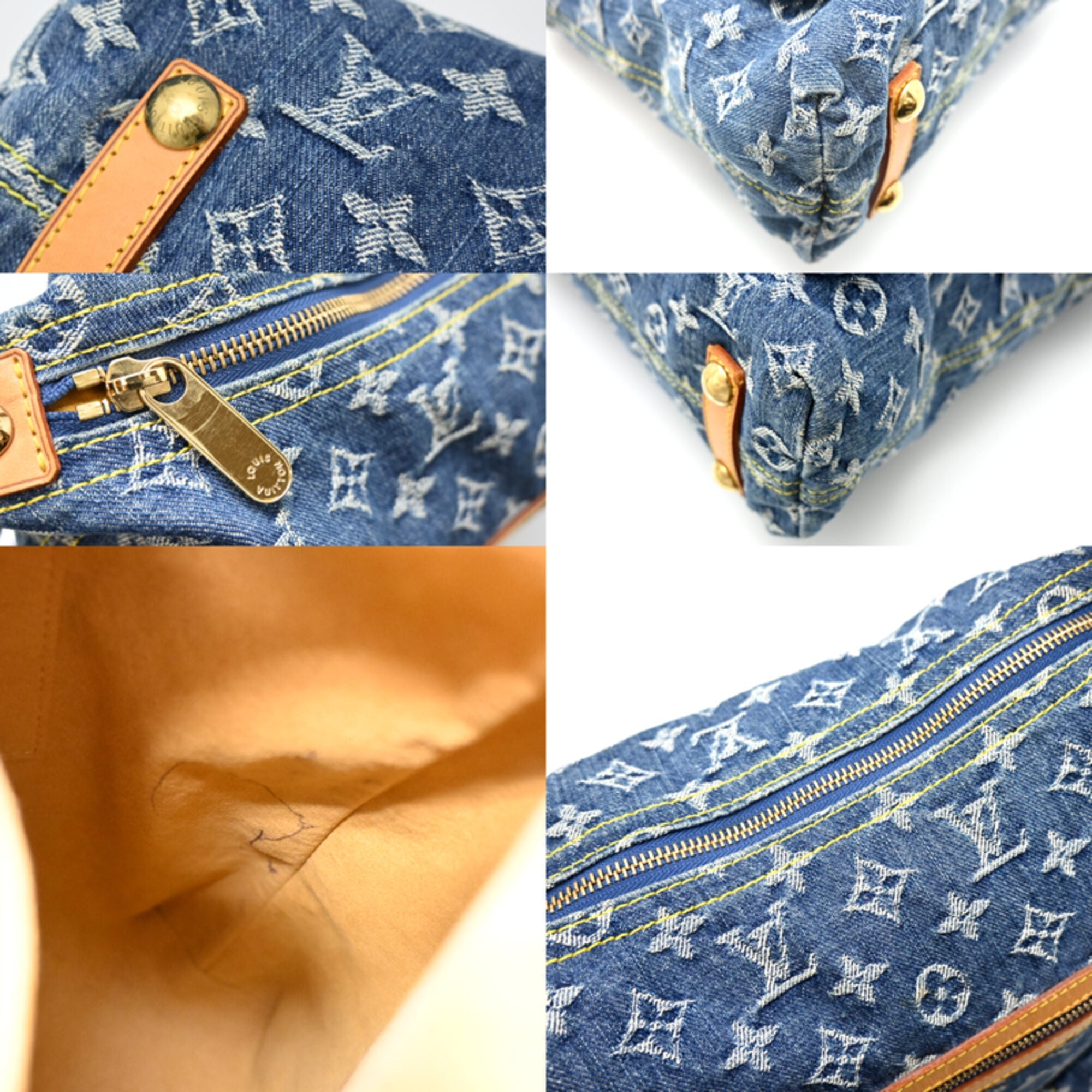 Louis Vuitton Blue Monogram Denim Shoulder Bag (Pre-Owned)
