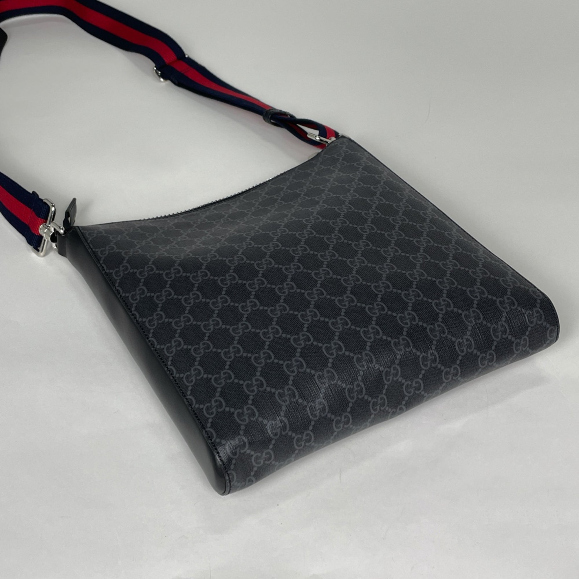 Gucci Black Coated Canvas Leather Shoulder Bag (Pre-Owned)