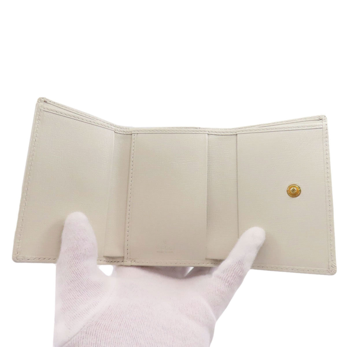 Gucci Brown White Pvc Leather Wallet (Bi-Fold) (Pre-Owned)