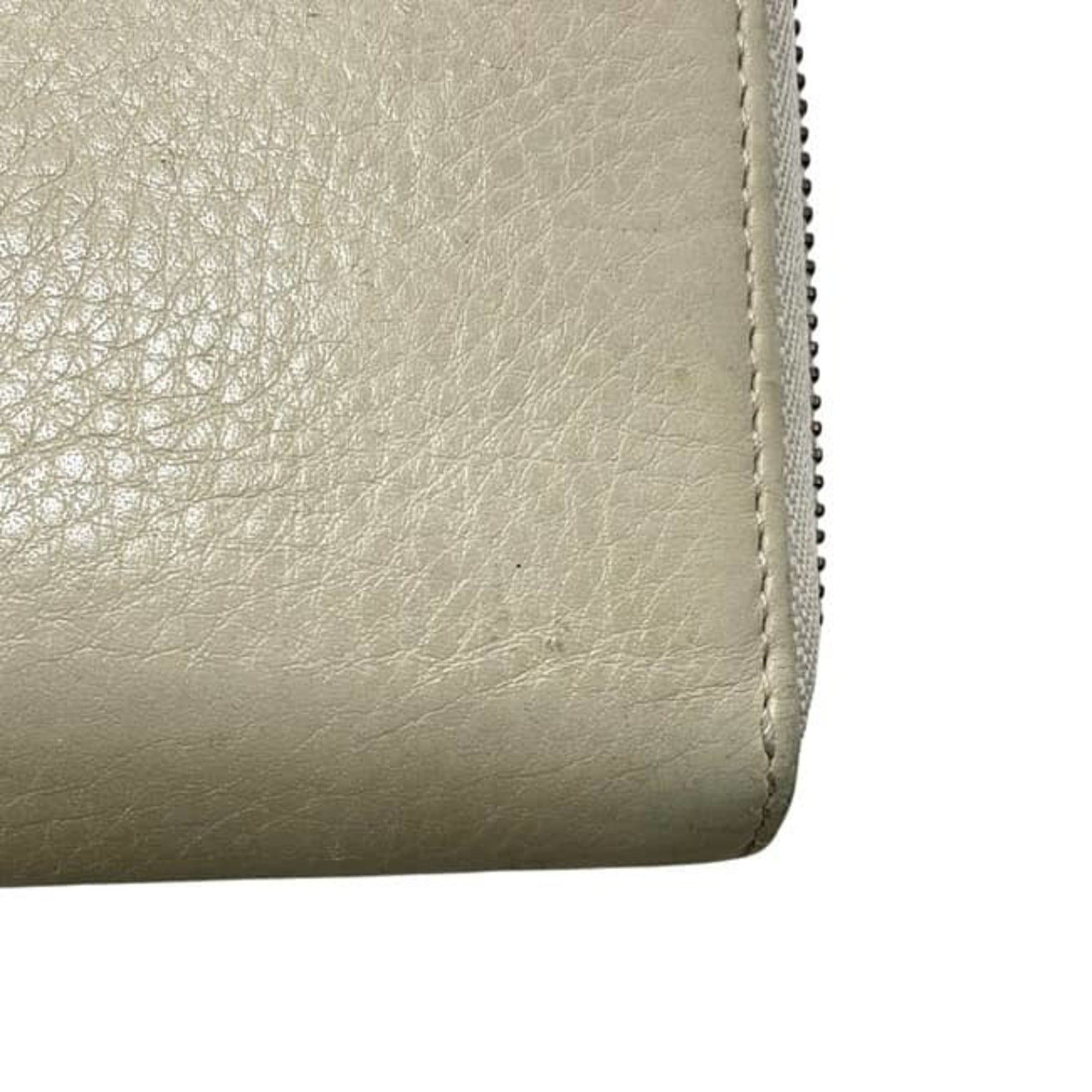 Gucci Beige Leather Long Wallet (Bi-Fold) (Pre-Owned)