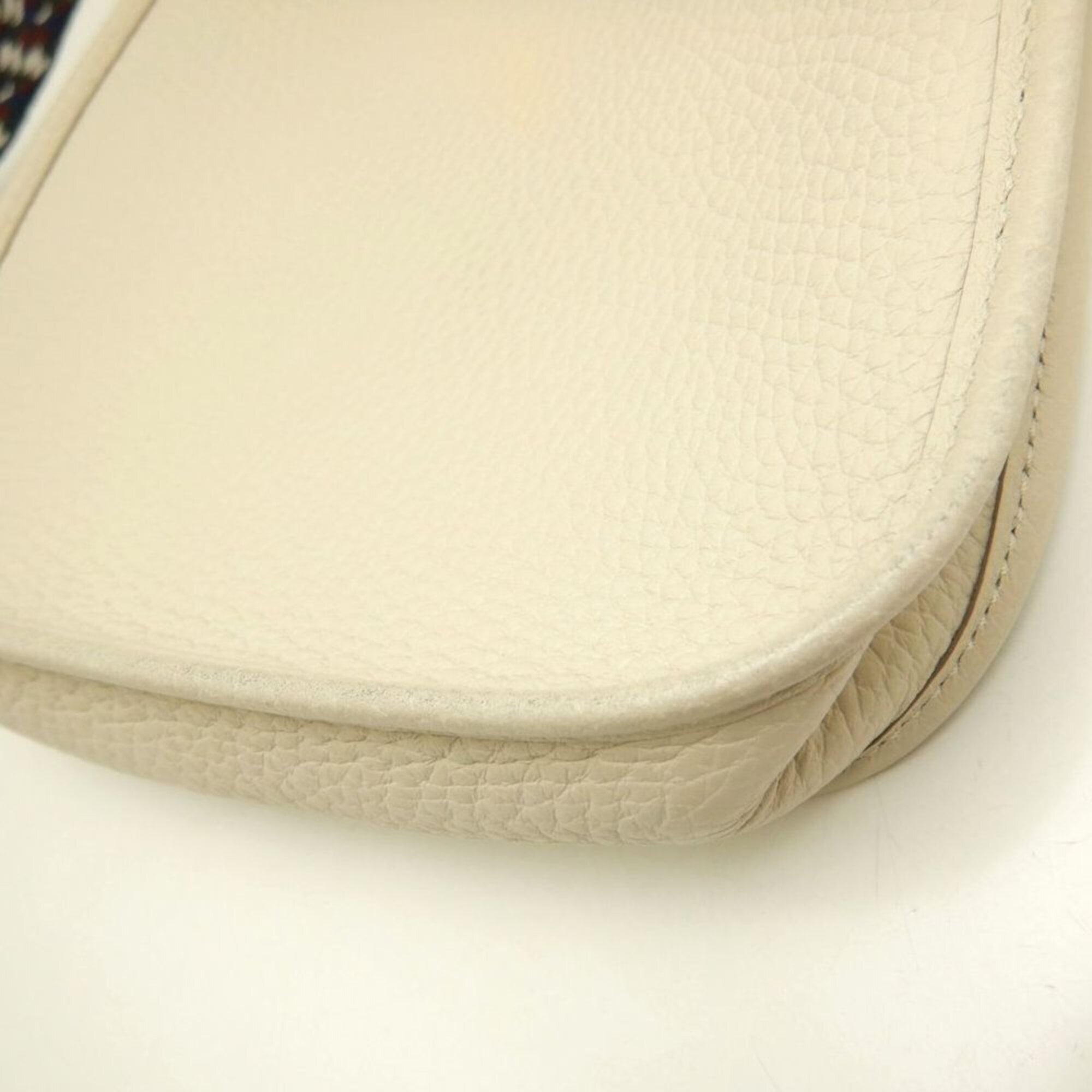 Hermes Silver Taurillon Clemence Leather Shoulder Bag (Pre-Owned)