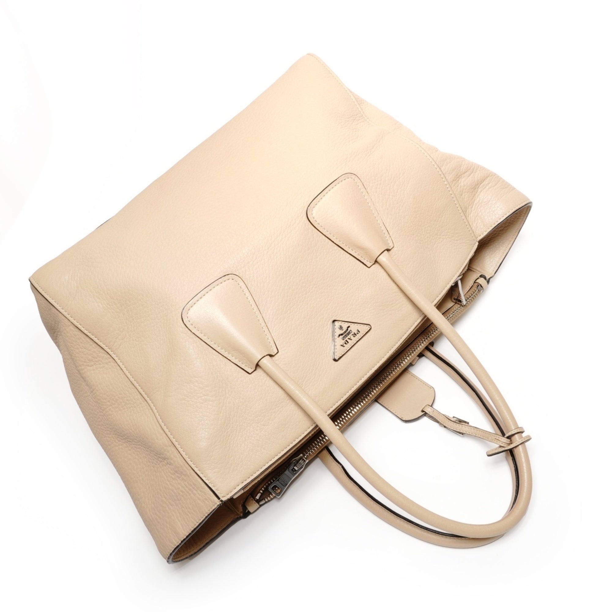 Prada Beige Leather Tote Bag (Pre-Owned)