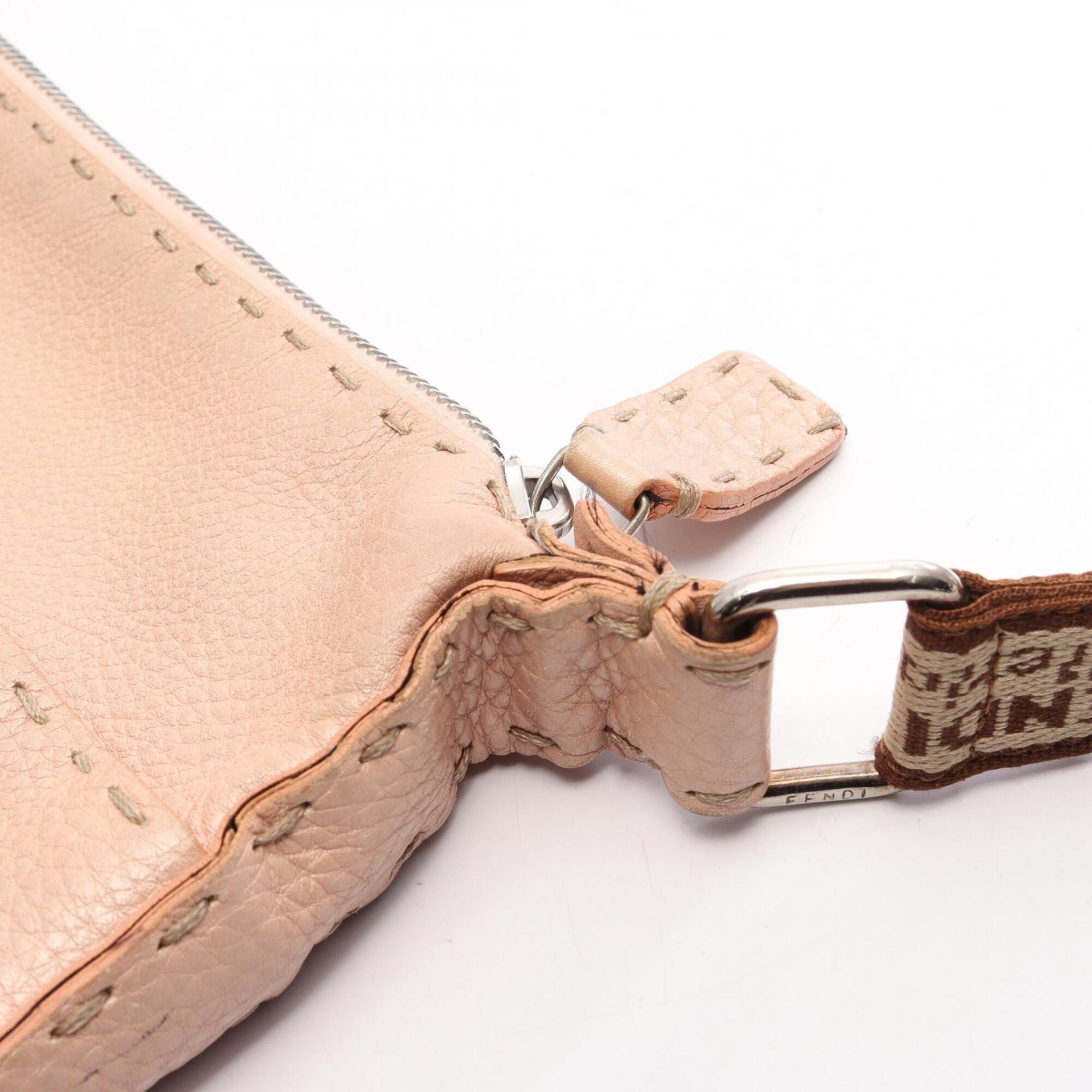 Fendi Pink Leather Handbag Shoulder Bag (Pre-Owned)