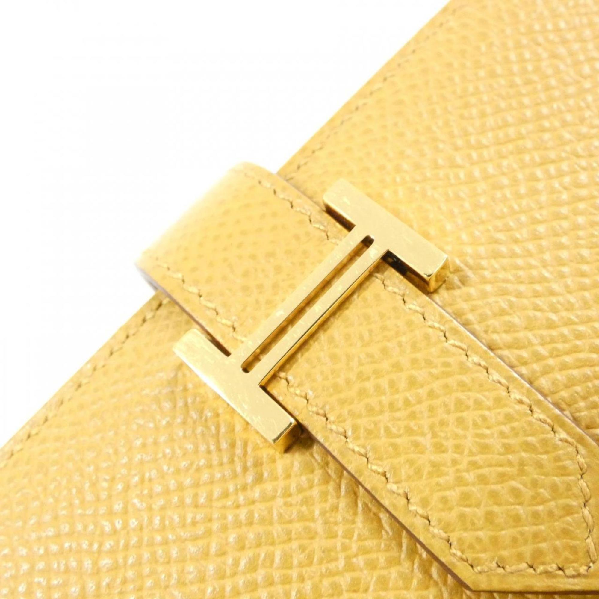 Hermes Yellow Epsom Leather Long Wallet (Bi-Fold) (Pre-Owned)
