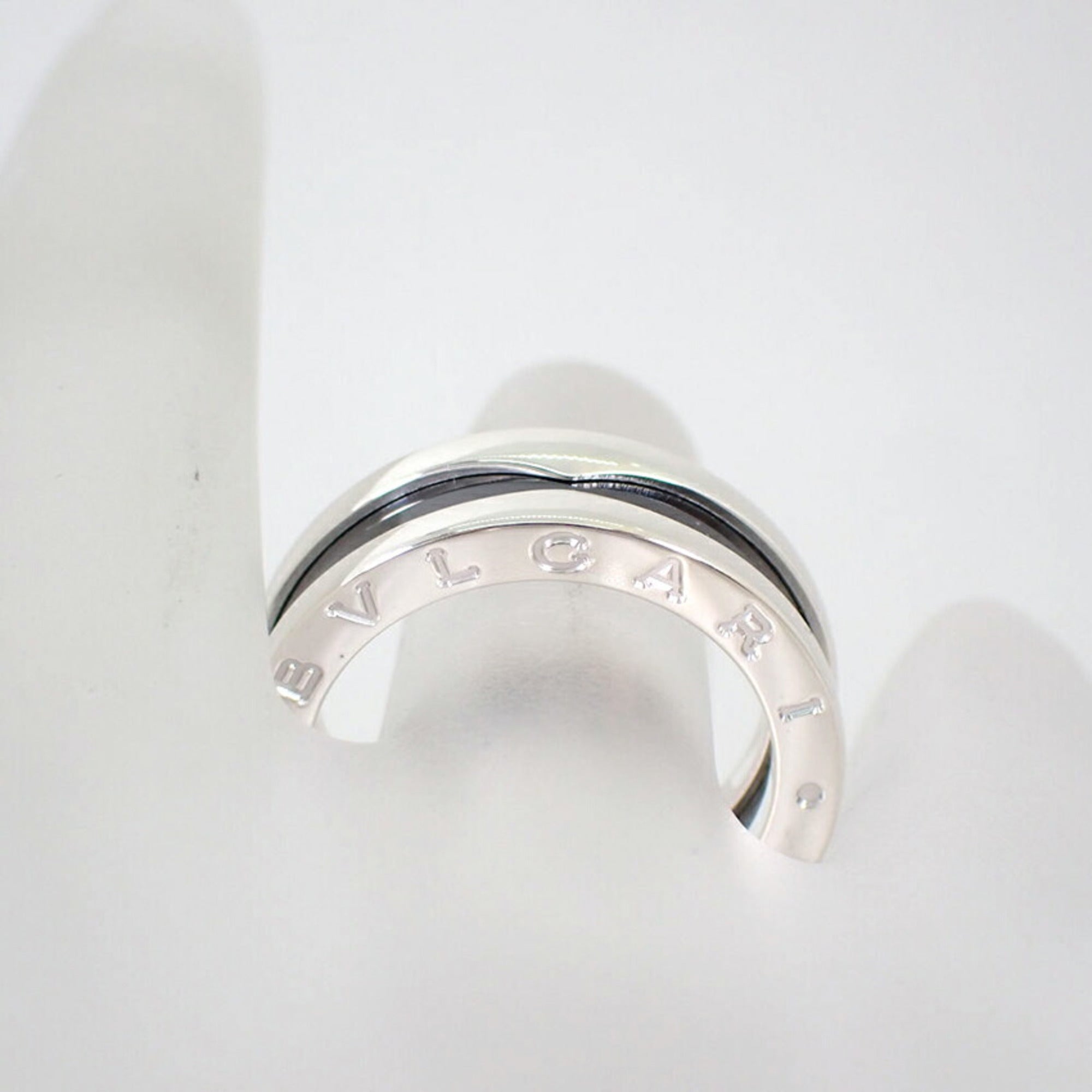 Bvlgari Ceramic Sterling Silver 925 Band Ring (Pre-Owned)