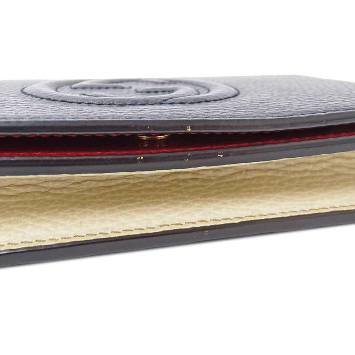 Gucci Navy Leather Chain/Shoulder Wallet (Pre-Owned)