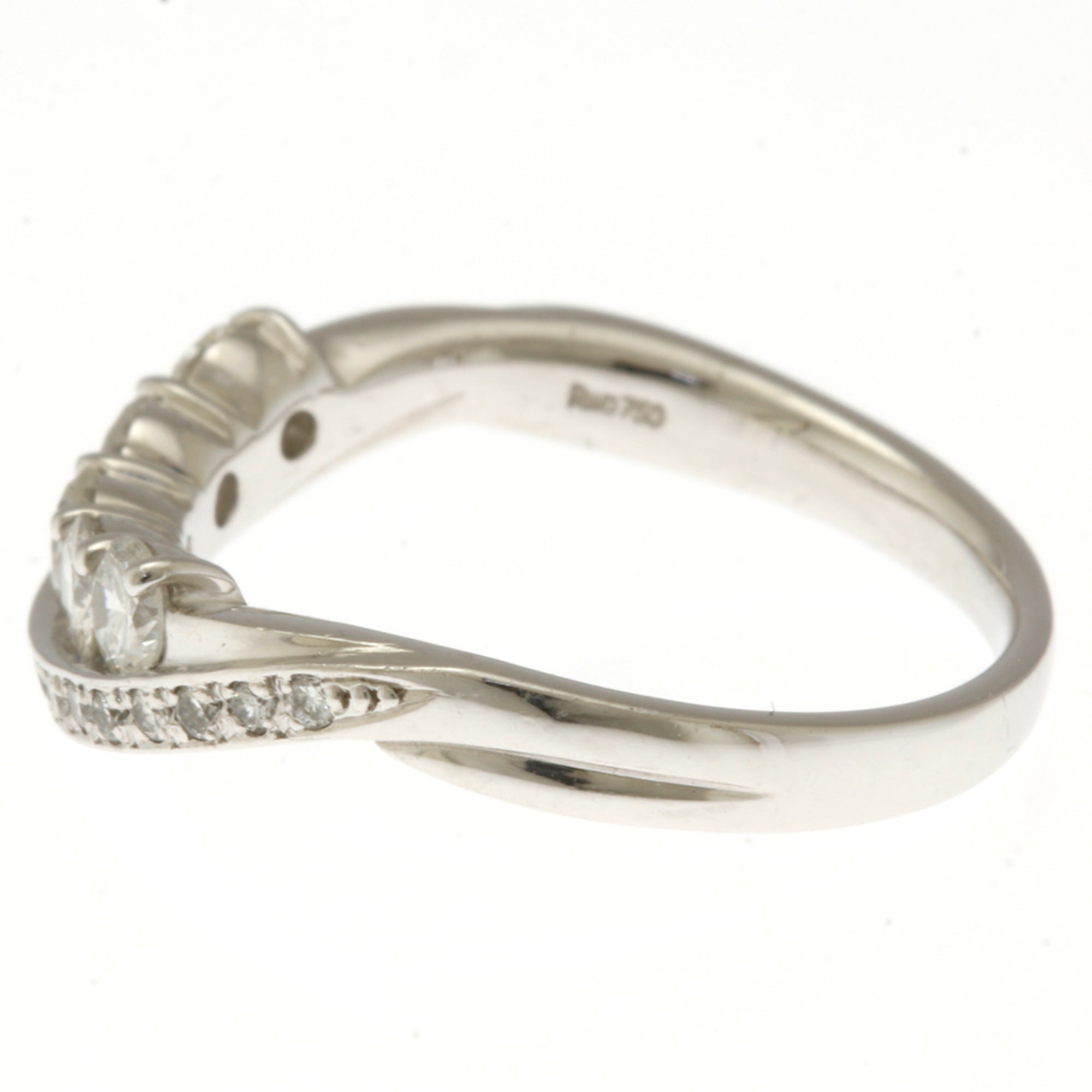 Unbranded Silver White Gold (18K) Band Ring (Pre-Owned)