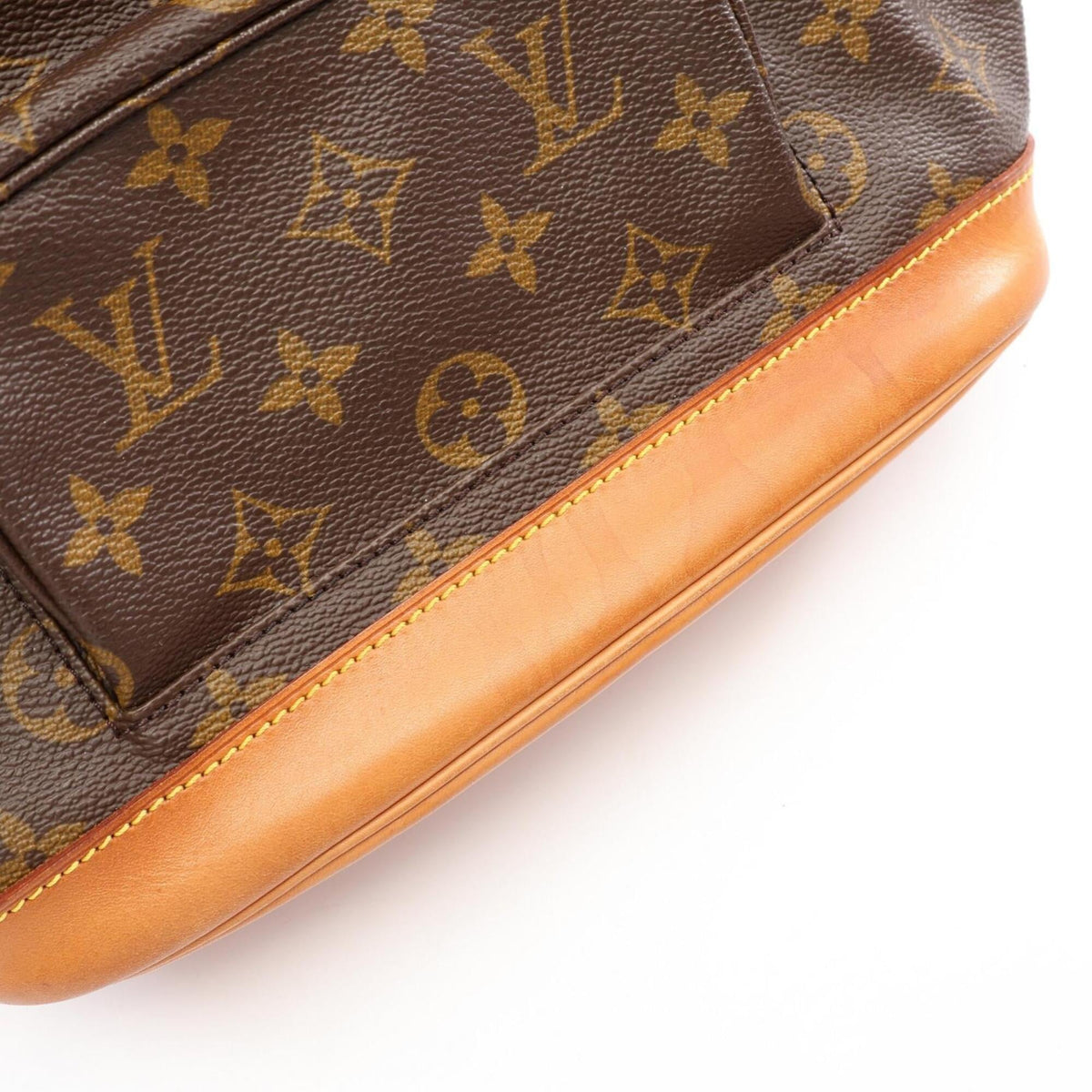 Louis Vuitton Brown Coated Canvas Leather Backpack Handbag (Pre-Owned)