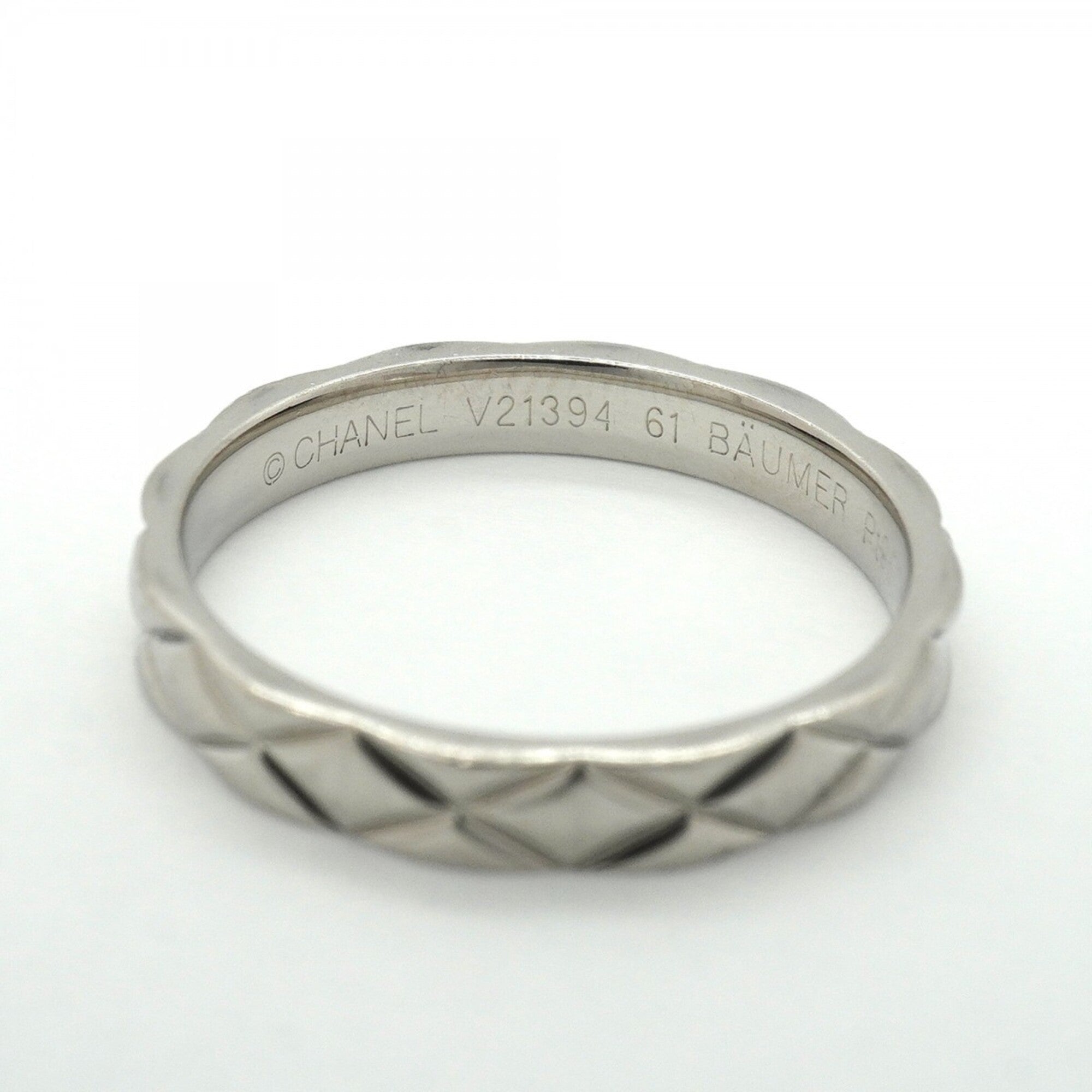 Chanel Platinum 950 Band Ring (Pre-Owned)