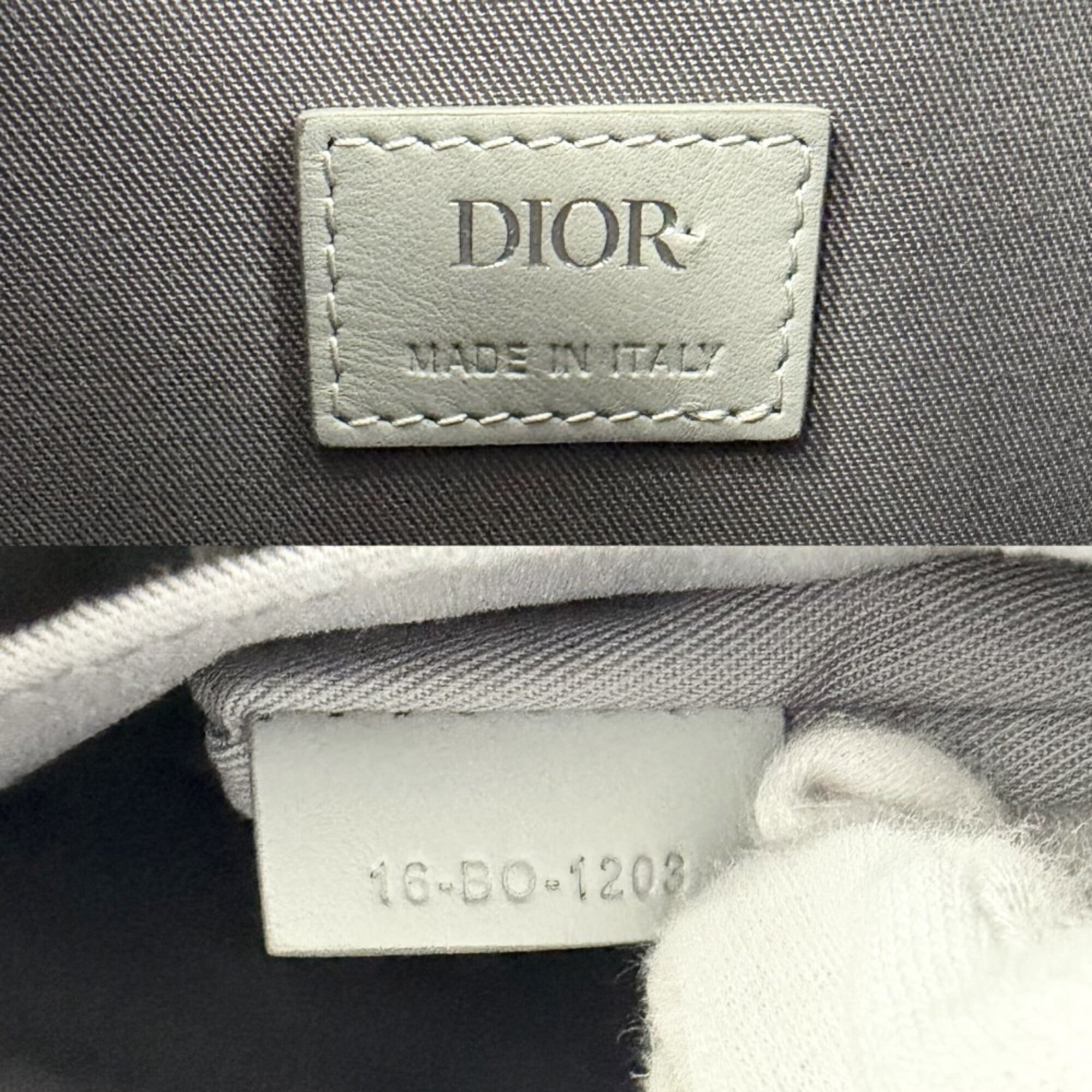 Christian Dior Gray Coated Canvas Leather Backpack (Pre-Owned)