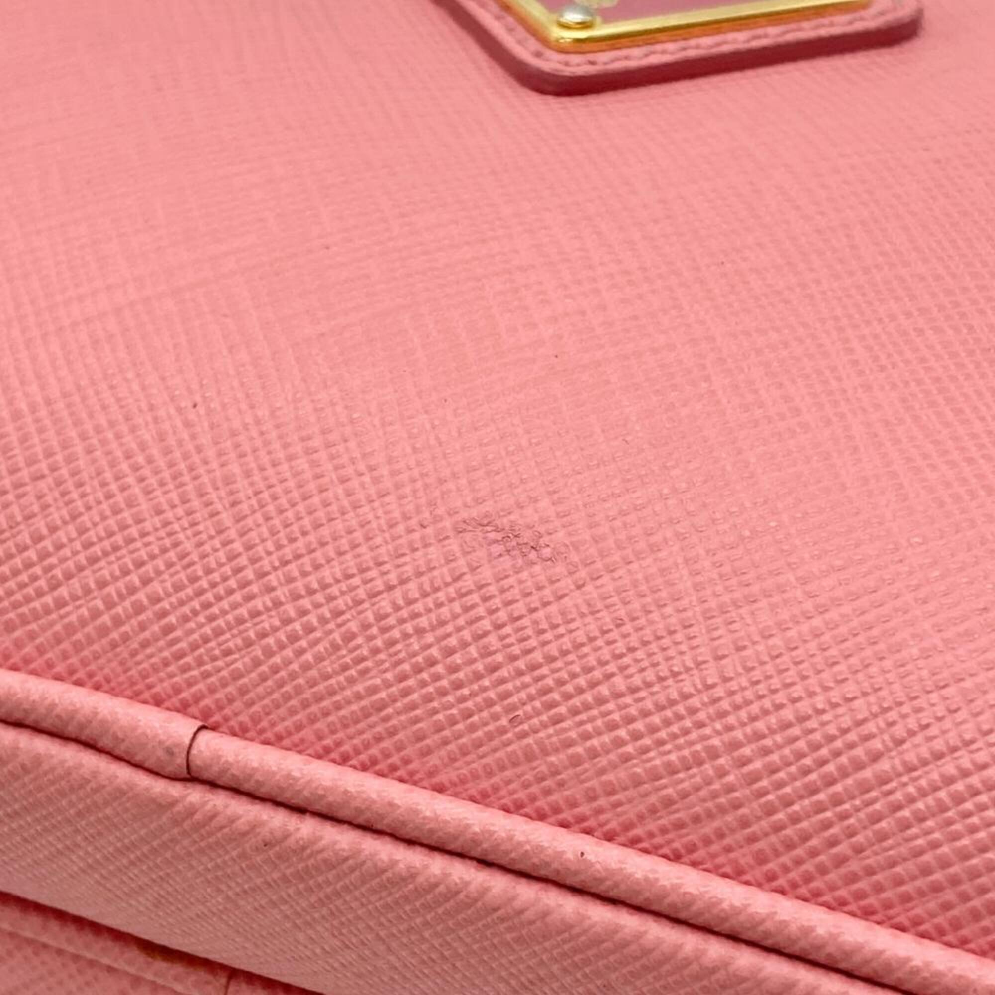 Prada Pink Leather Shoulder Bag (Pre-Owned)