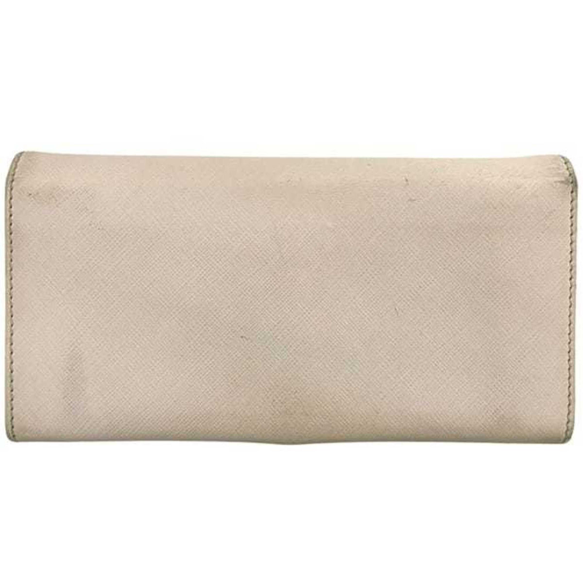 Salvatore Ferragamo Beige Leather Long Wallet (Bi-Fold) (Pre-Owned)