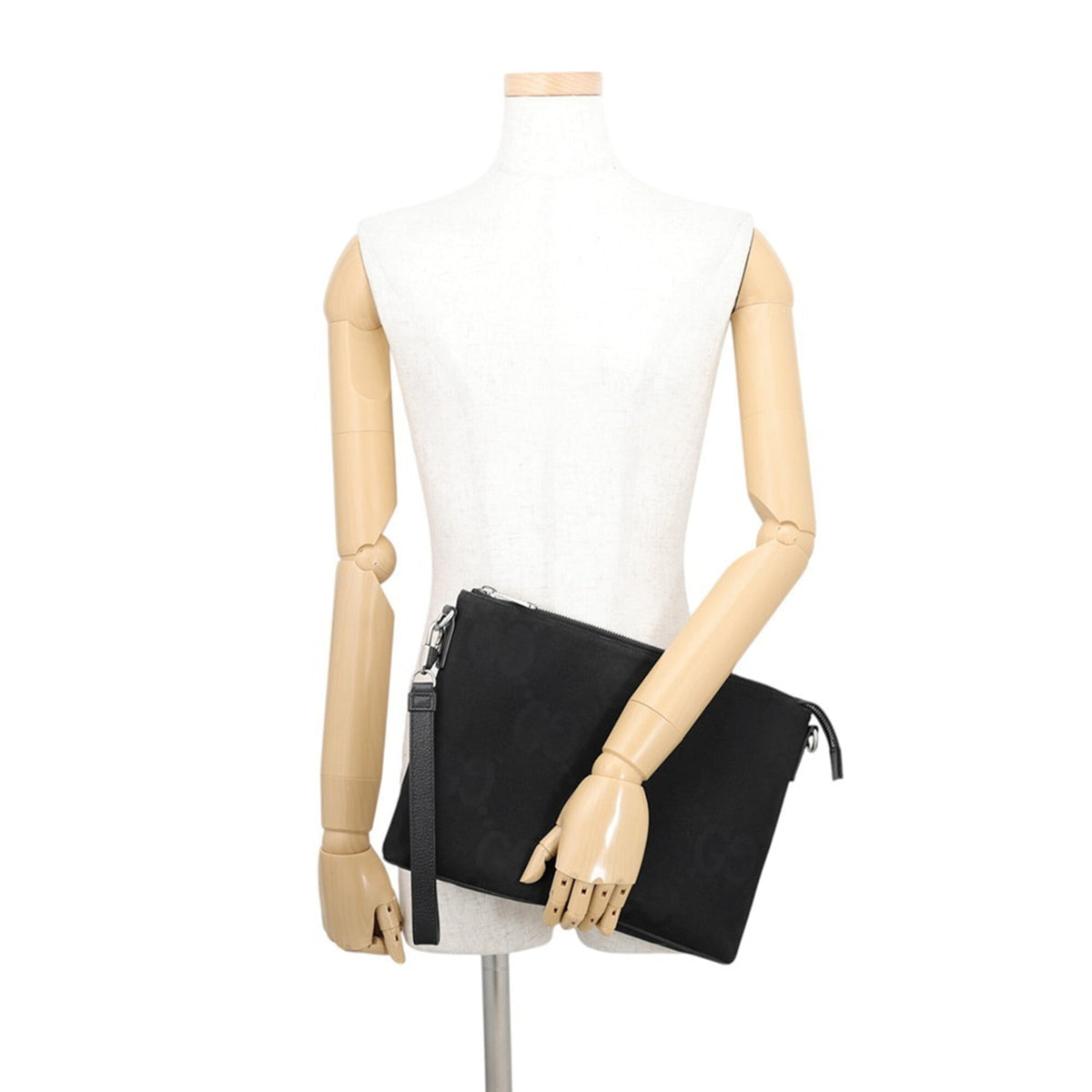 Gucci Black Canvas Handbag Messenger Bag Shoulder Bag (Pre-Owned)