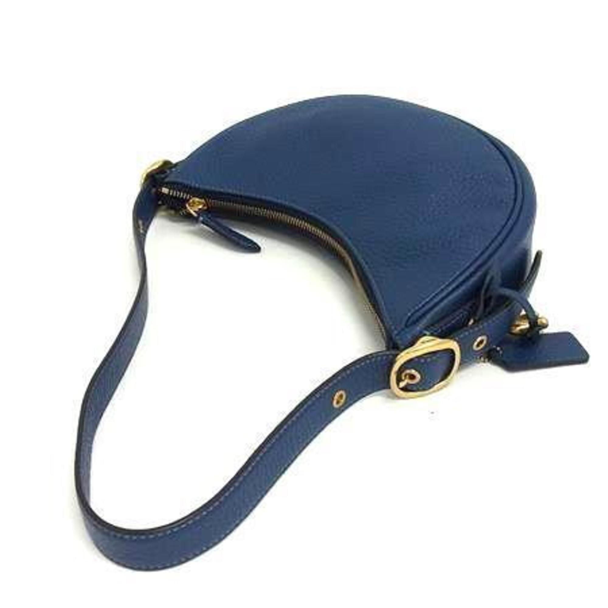 Coach Blue Leather Handbag Shoulder Bag Tote Bag (Pre-Owned)