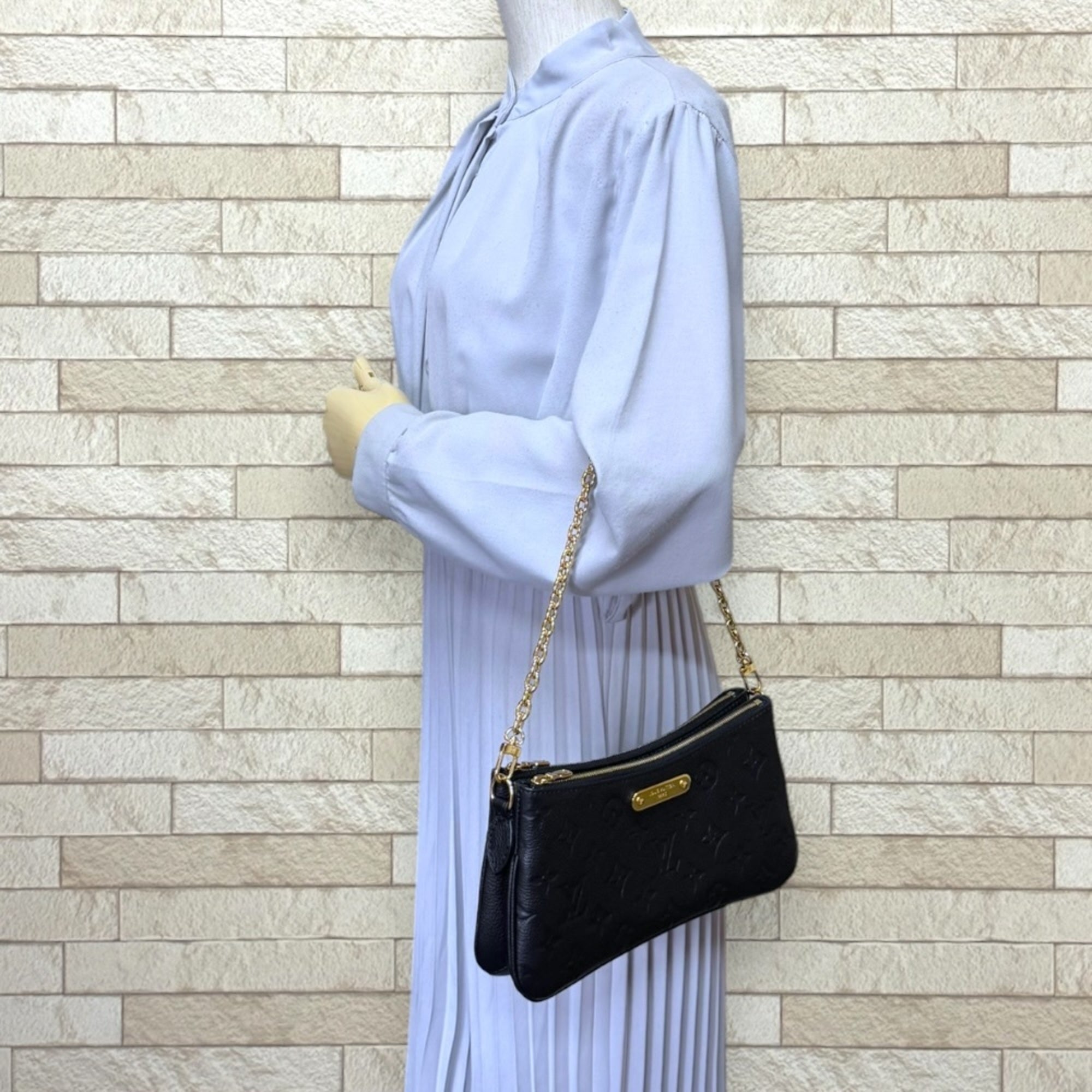 Louis Vuitton Monogram Empreinte Black Noir Monogram Empreinte Pochette Shoulder Bag (Pre-Owned)
