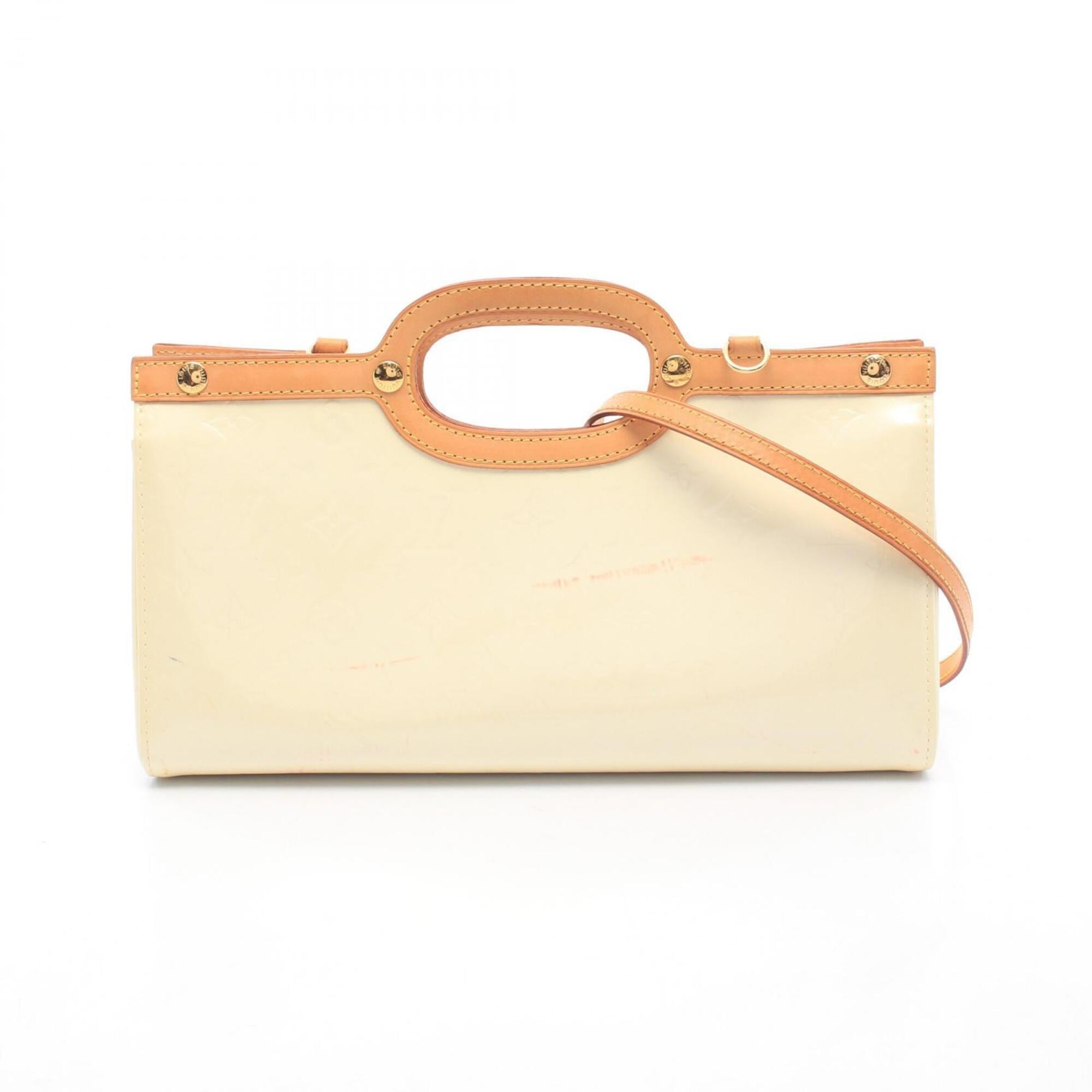 Louis Vuitton Pearl White Leather Vernis Handbag (Pre-Owned)