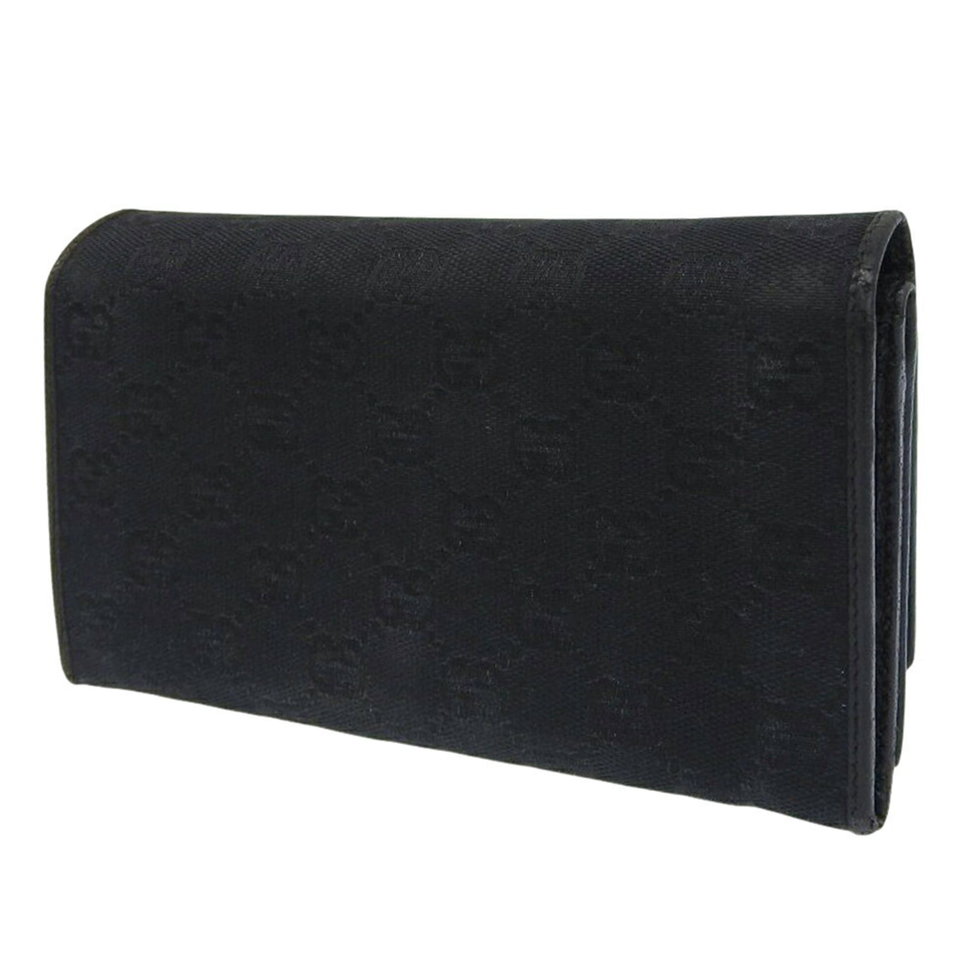 Gucci Black Gg Canvas Long Wallet (Bi-Fold) (Pre-Owned)