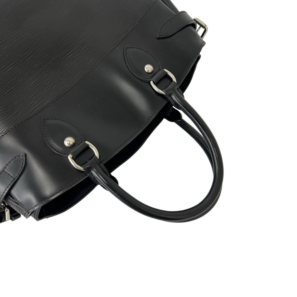 Louis Vuitton Black Leather Handbag Tote Bag (Pre-Owned)