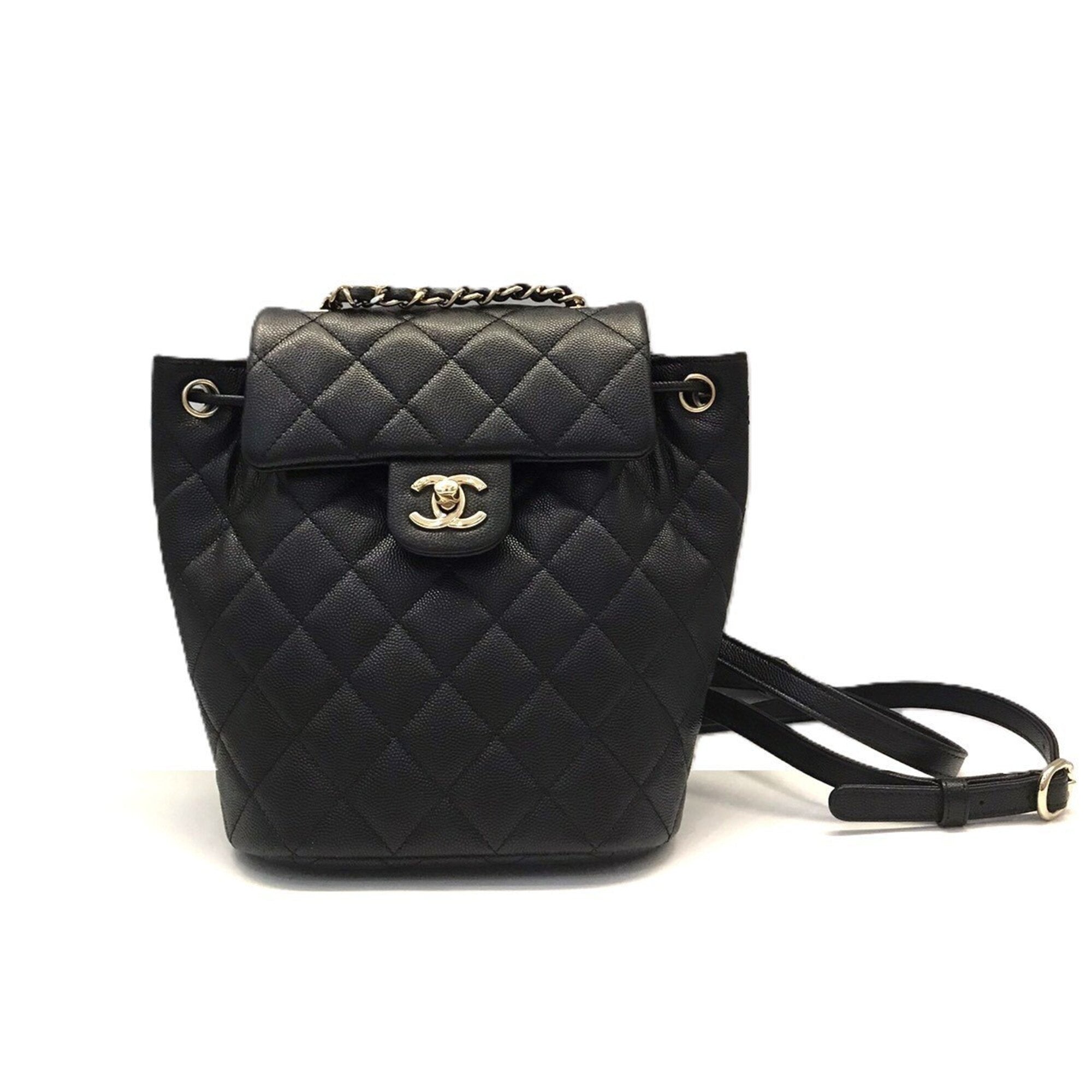 Chanel Black Grained Calfskin Backpack (Pre-Owned)
