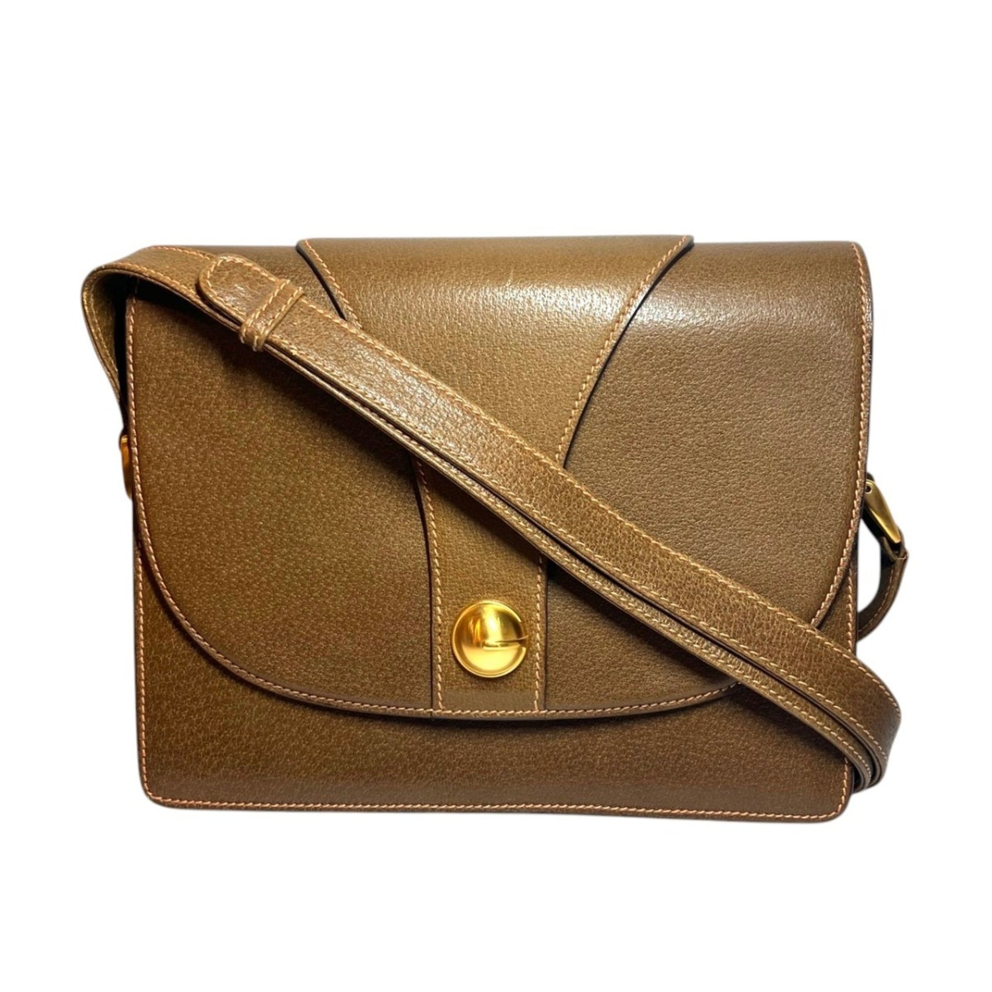 Gucci Brown Leather Shoulder Bag (Pre-Owned)