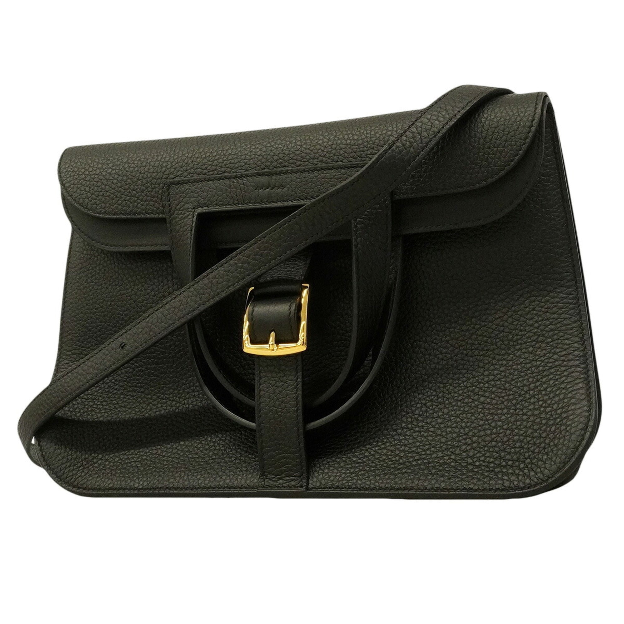 Hermes Black Taurillon Clemence Leather Handbag (Pre-Owned)