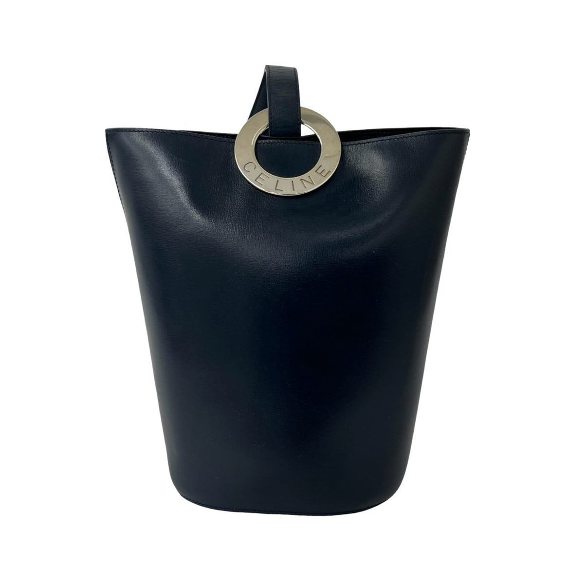 Celine Navy Leather Shoulder Bag Tote Bag (Pre-Owned)