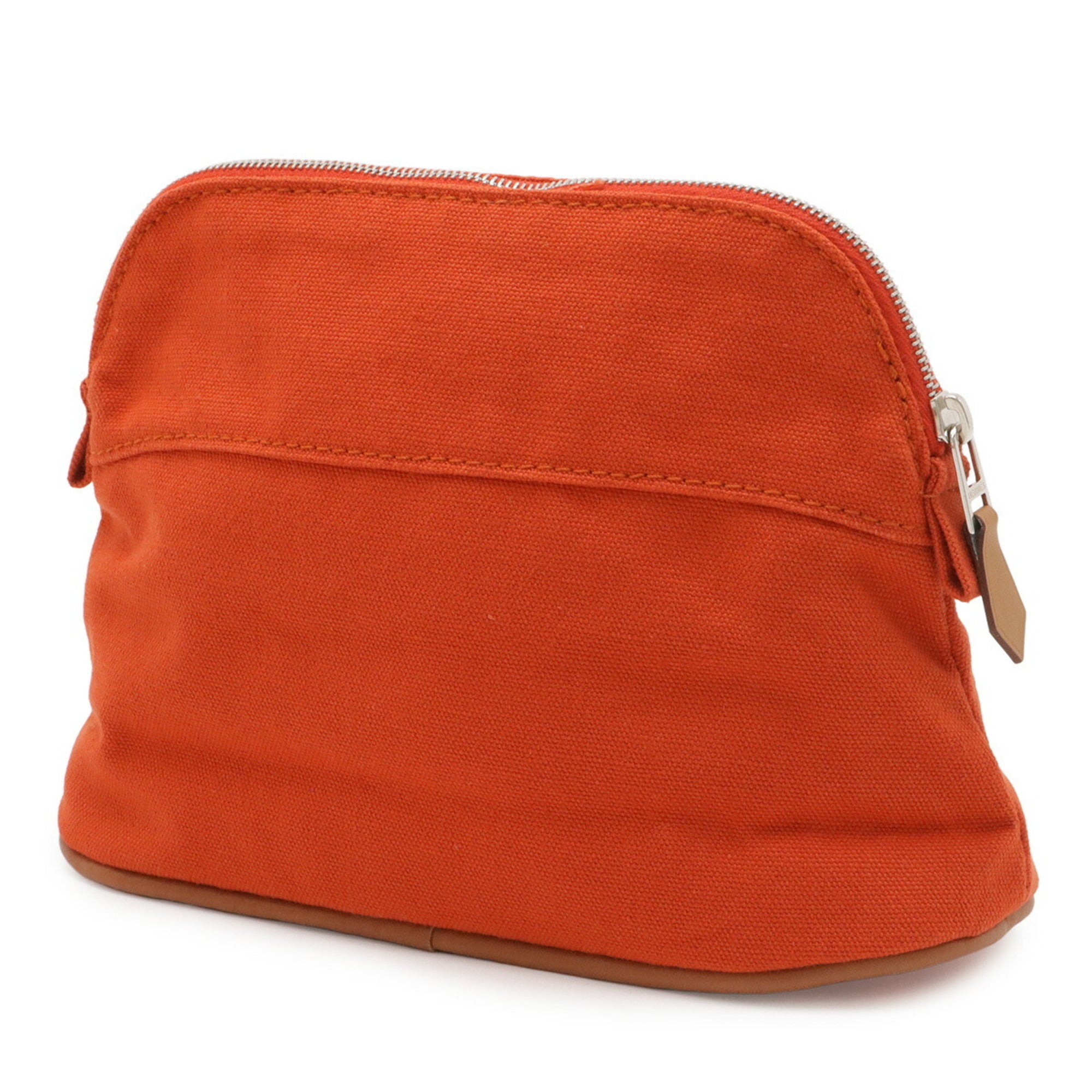 Hermes Red Orange Canvas Pouch (Pre-Owned)