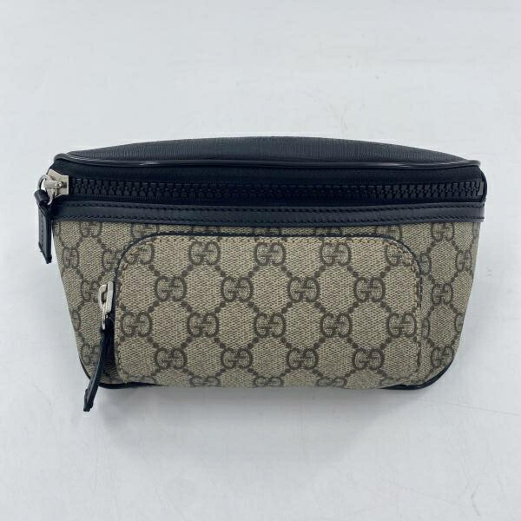 Gucci Black Charcoal Gray Gg Supreme Sling Bag (Pre-Owned)