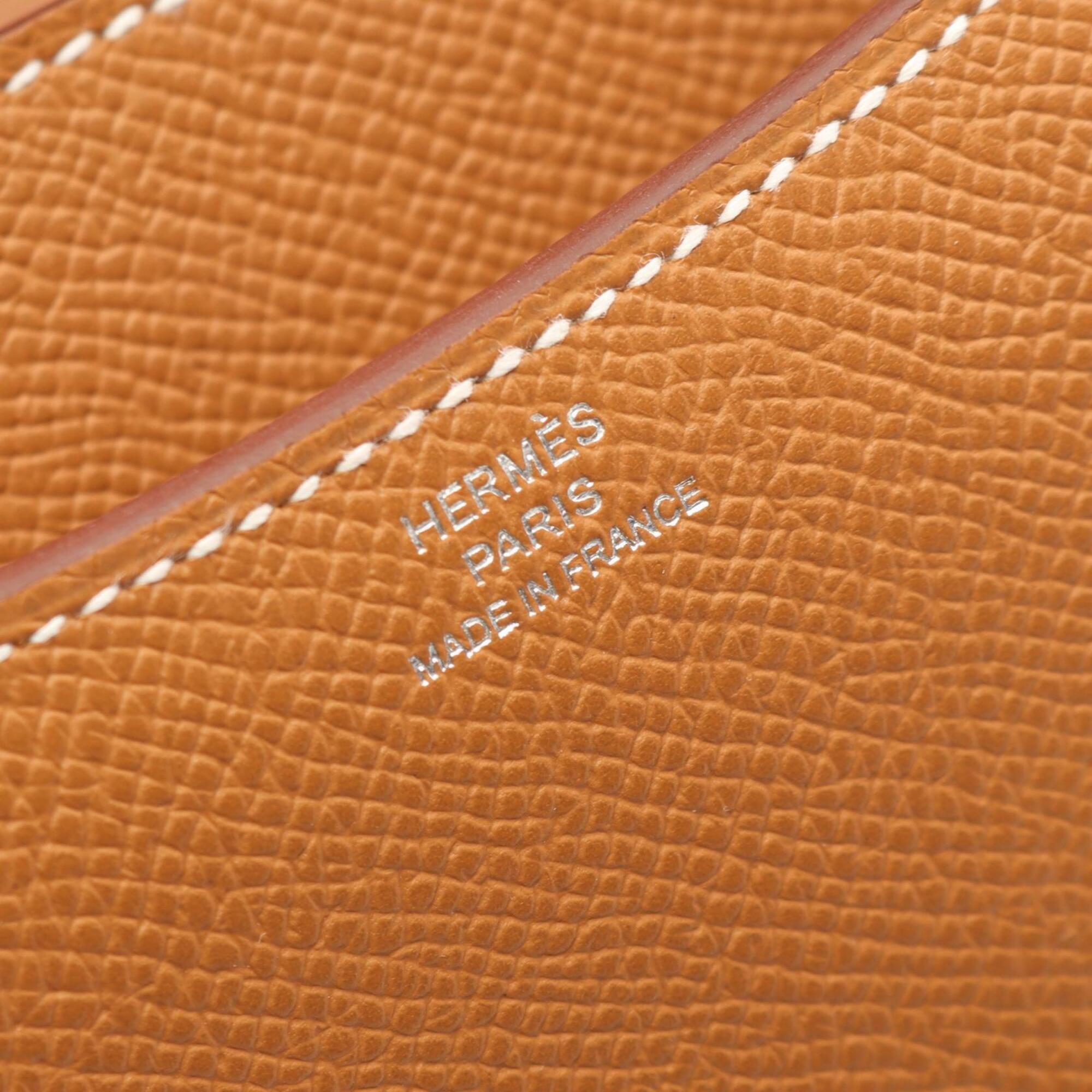 Hermes Brown Gold Epsom Leather Leather Handbag Shoulder Bag (Pre-Owned)