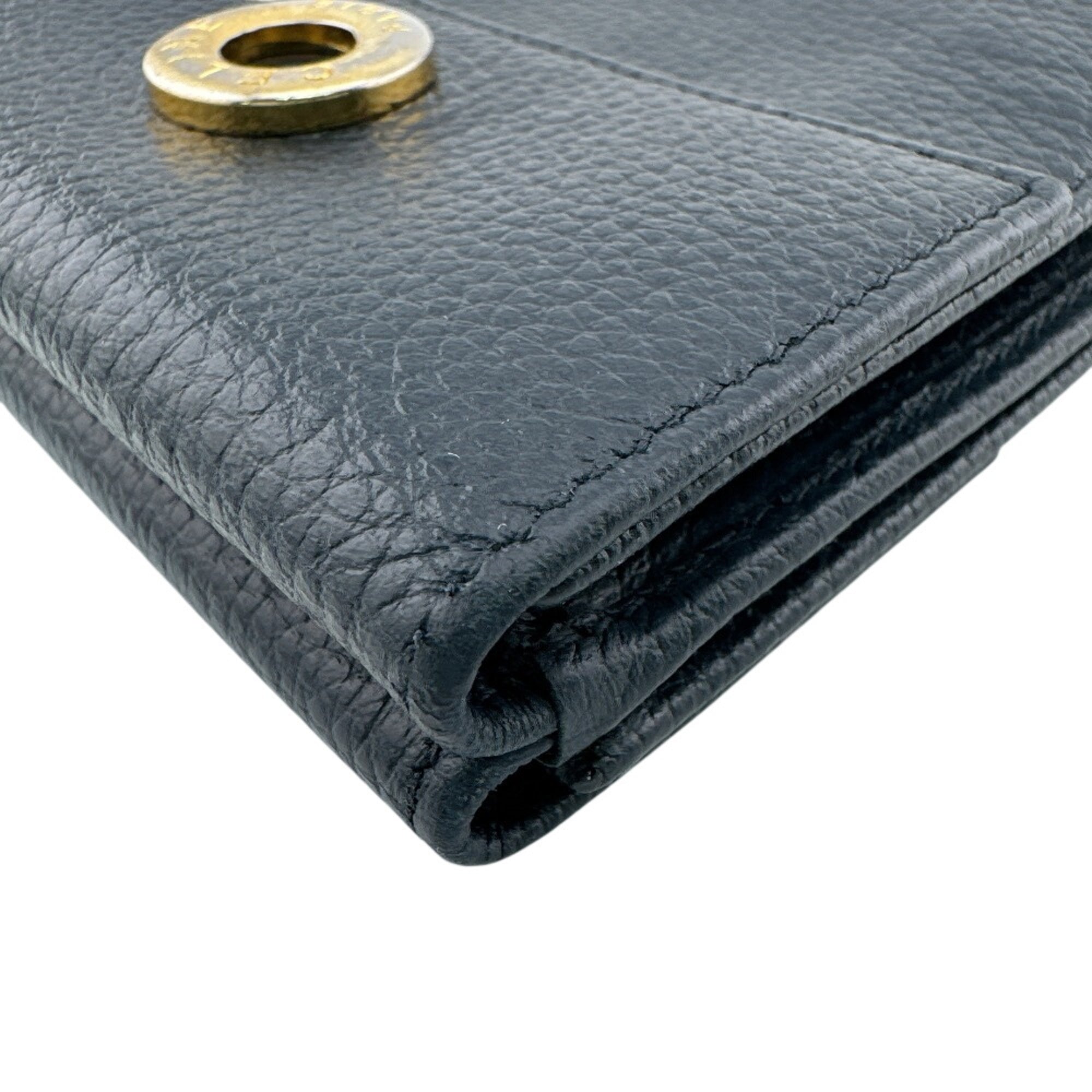 Celine Navy Red Color Leather Wallet (Tri-Fold) (Pre-Owned)