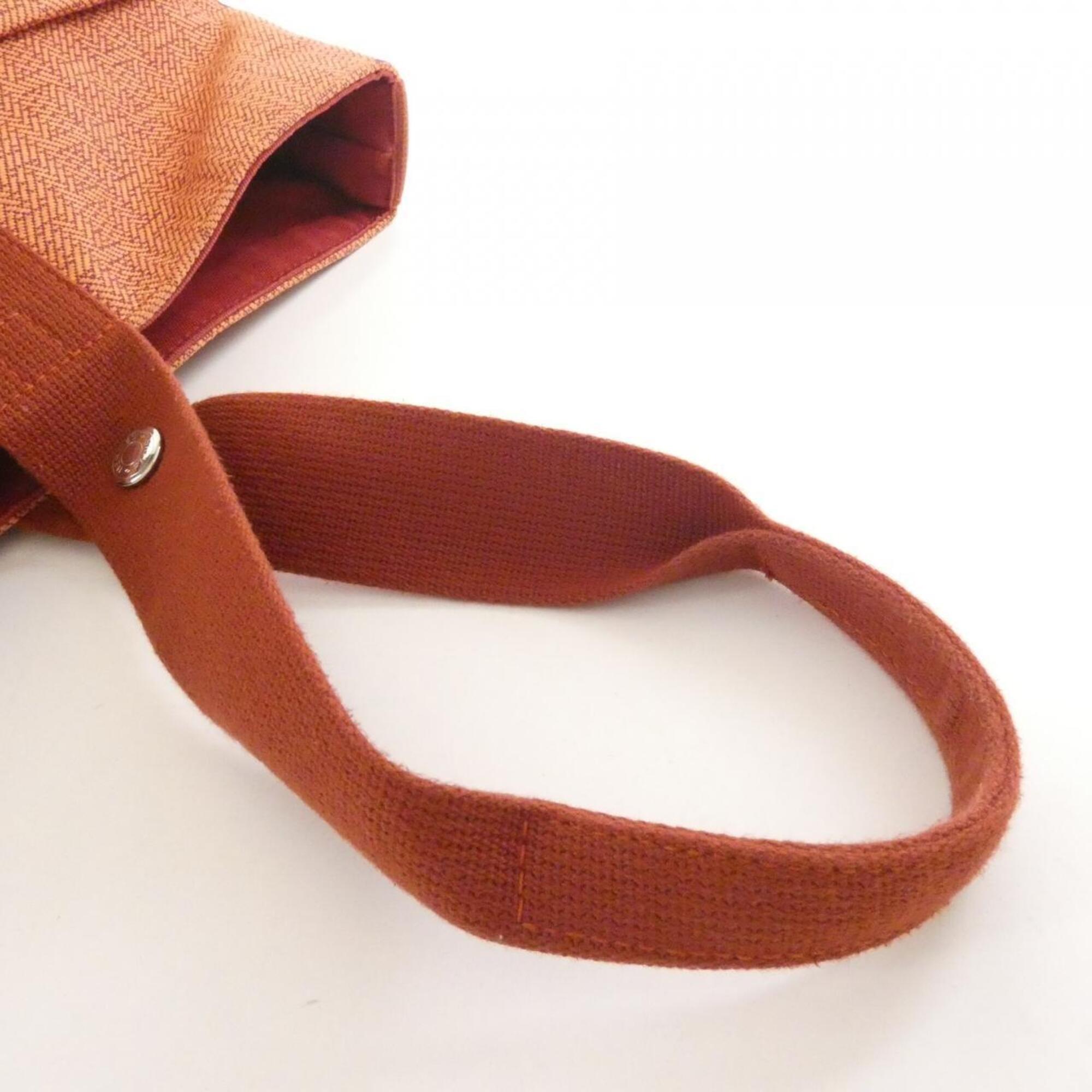 Hermes Orange Canvas Handbag (Pre-Owned)