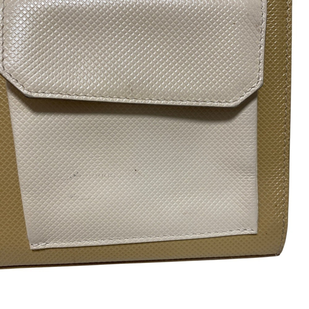 Bottega Veneta Beige White Leather Tote Bag (Pre-Owned)