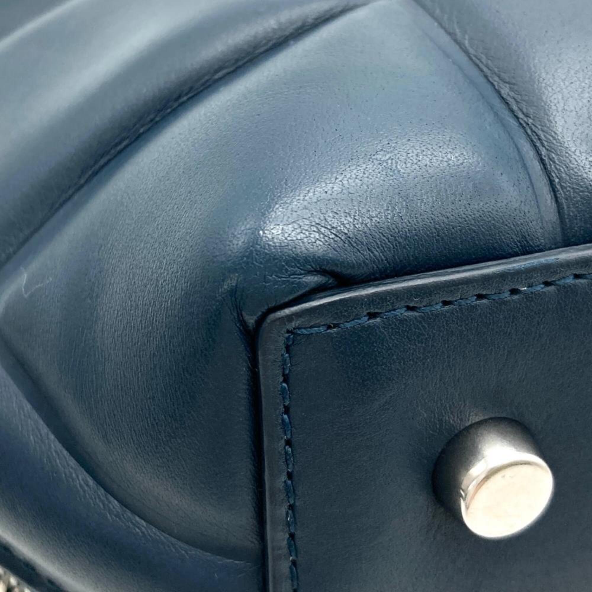 Bottega Veneta Navy Leather Shoulder Bag (Pre-Owned)
