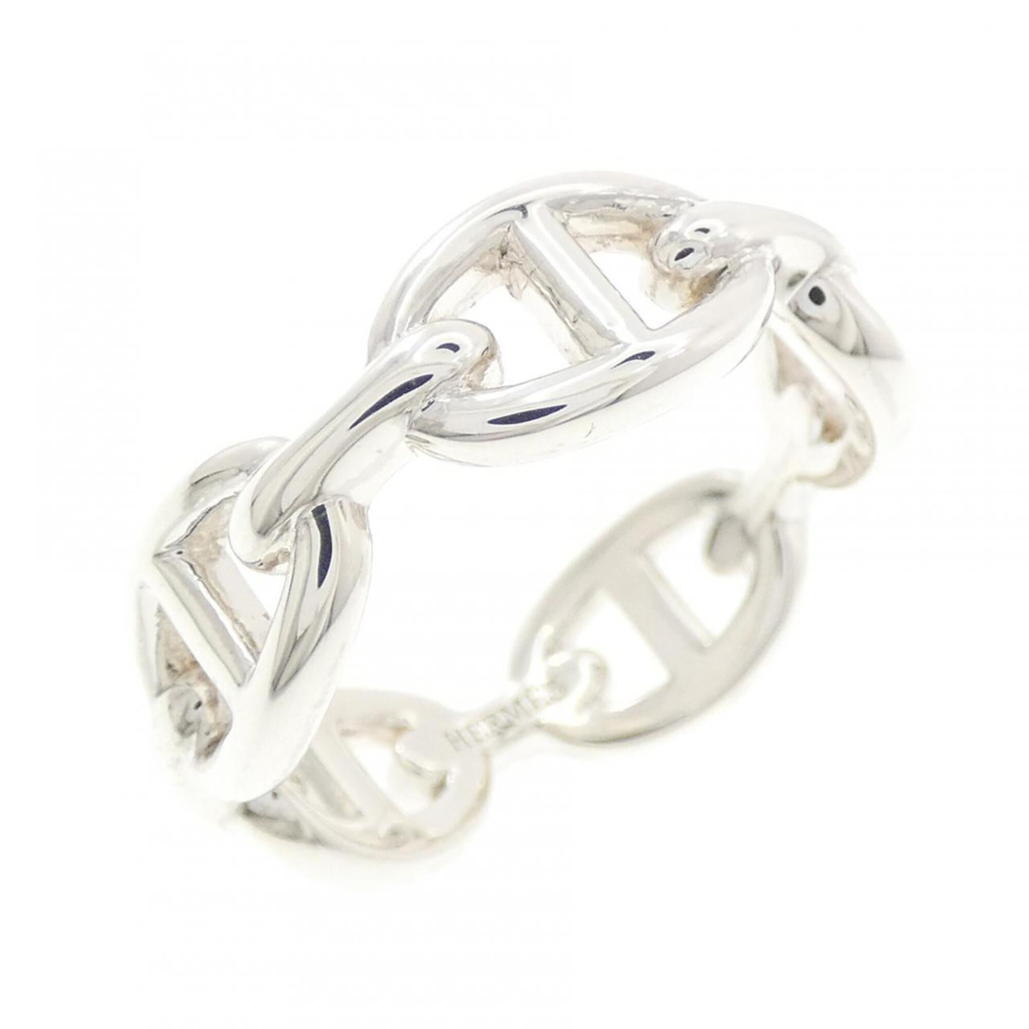 Hermes Silver 925 Band Ring (Pre-Owned)