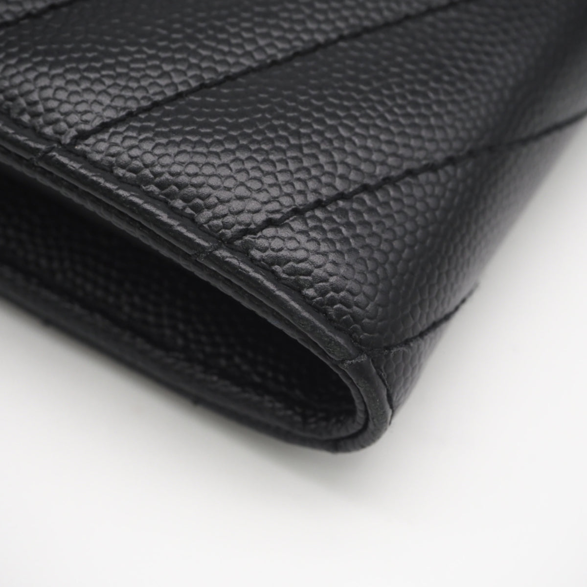 Yves Saint Laurent Black Leather Long Wallet (Bi-Fold) (Pre-Owned)