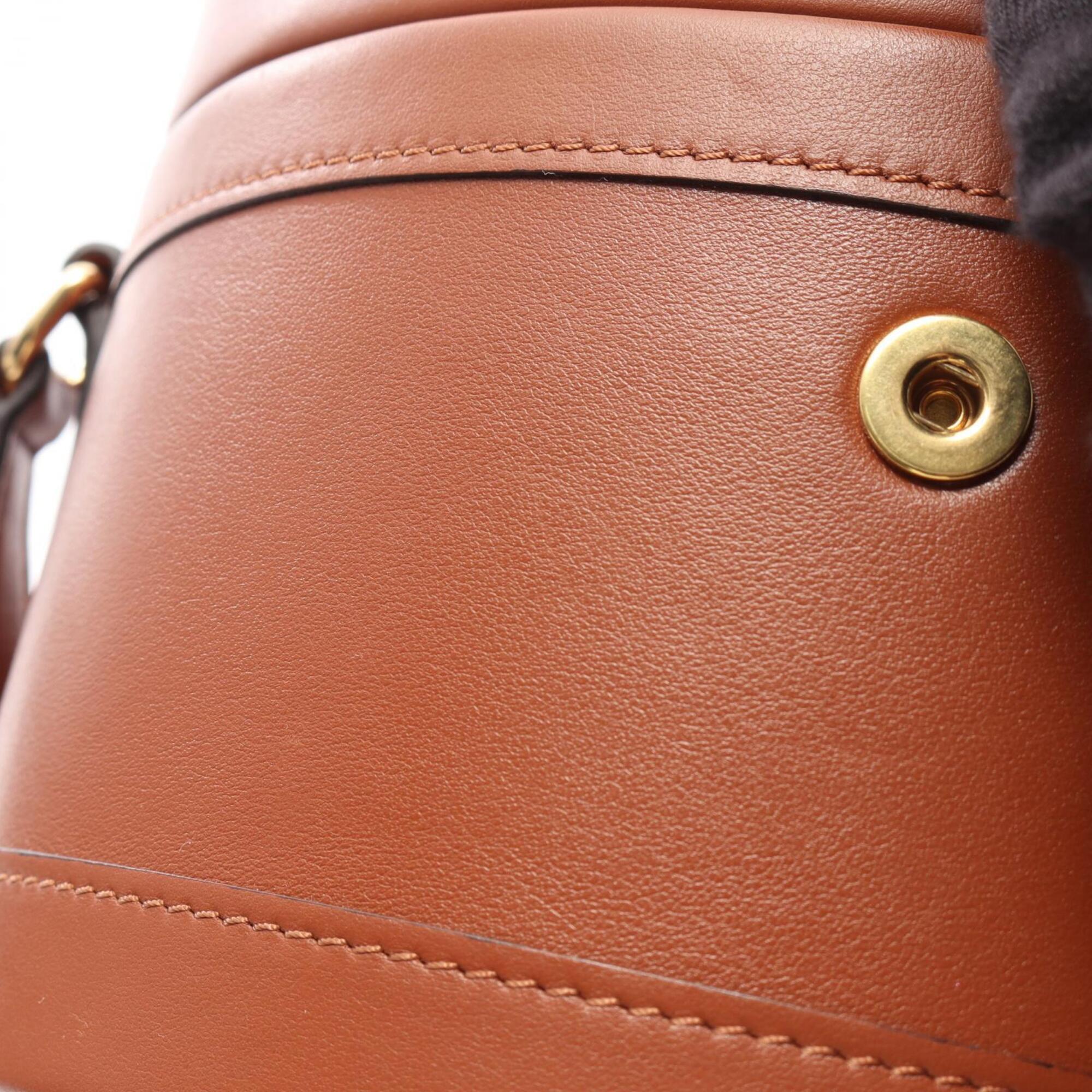 Celine Brown Leather Handbag Shoulder Bag (Pre-Owned)