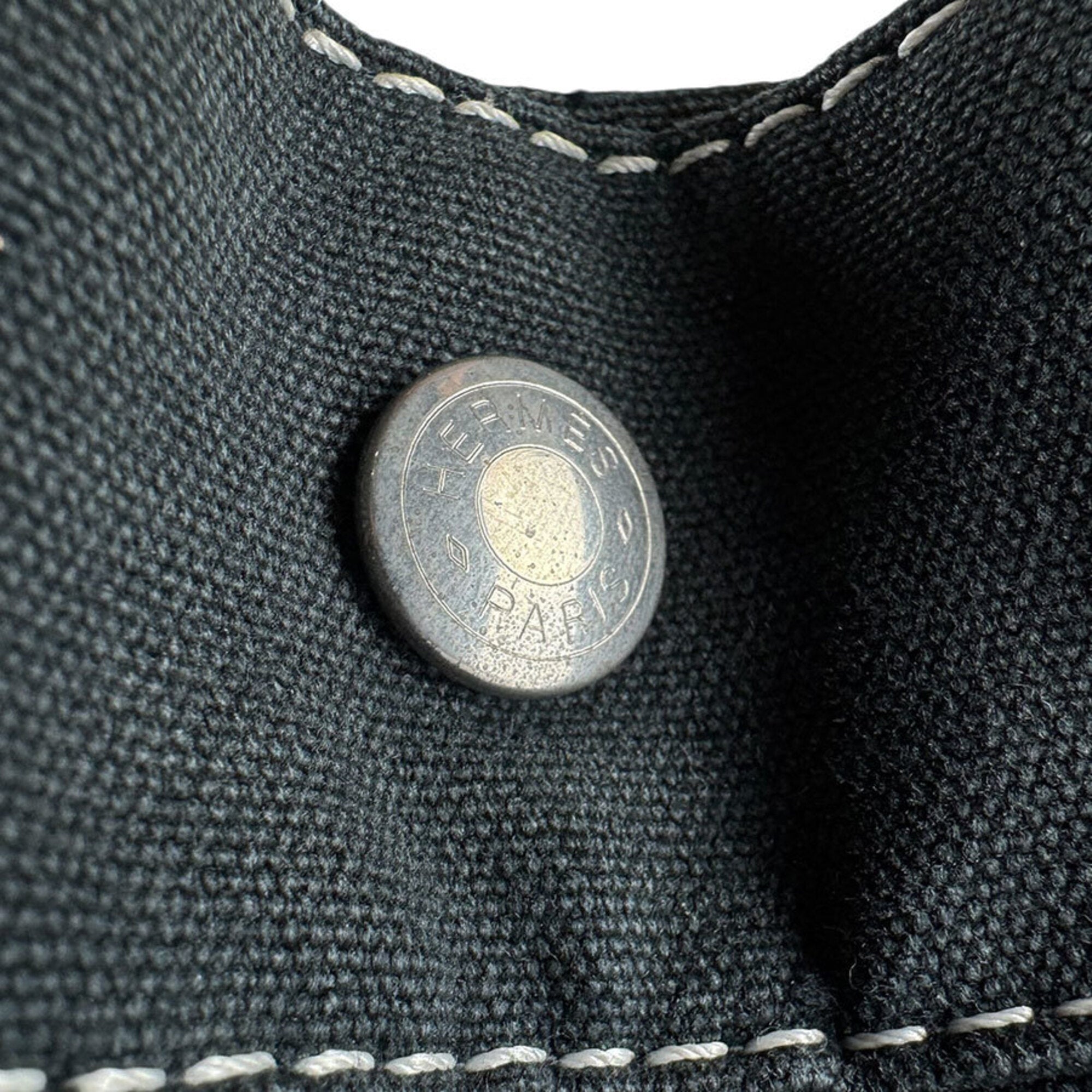 Hermes Black Canvas Handbag (Pre-Owned)