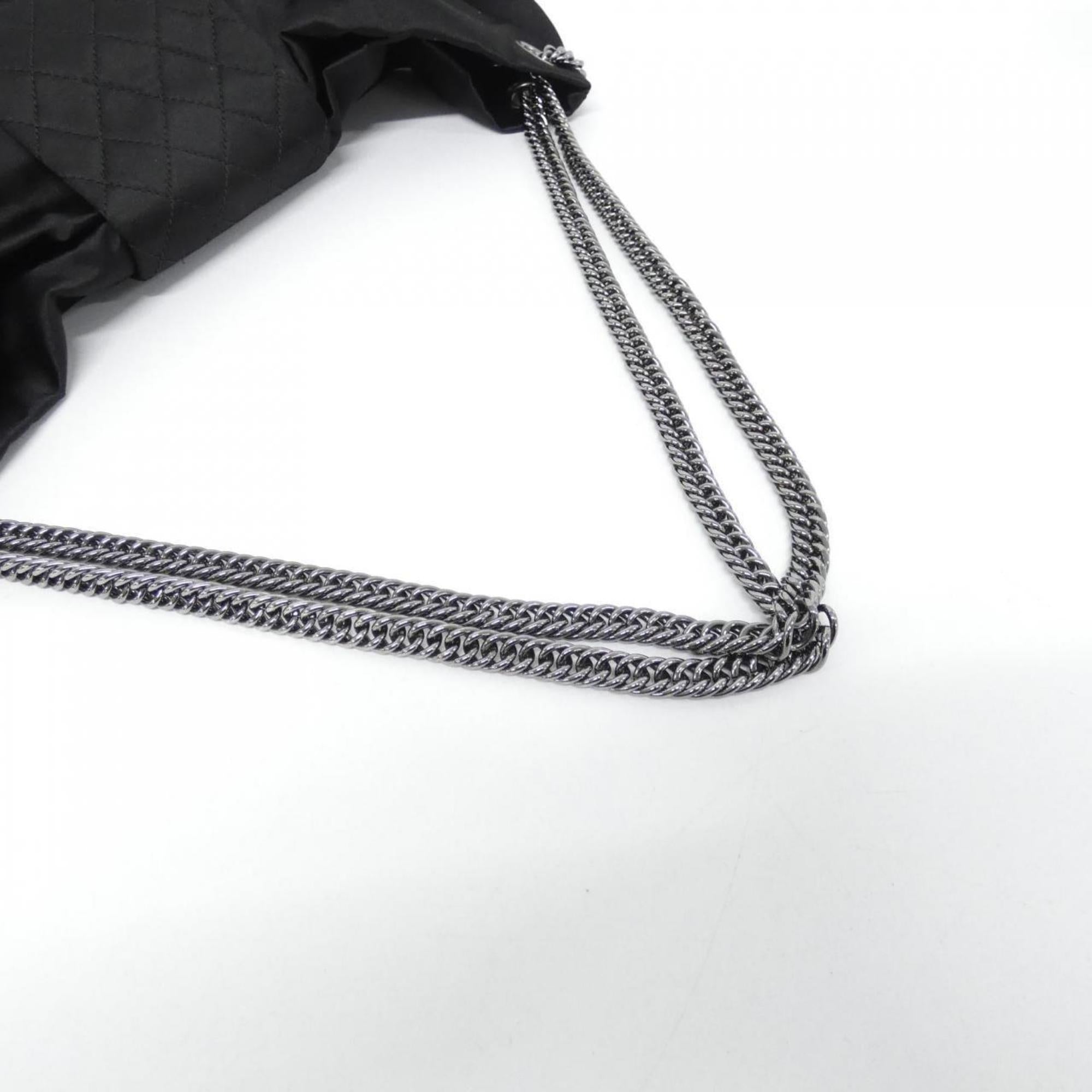 Chanel Black Silk Satin Shoulder Bag (Pre-Owned)