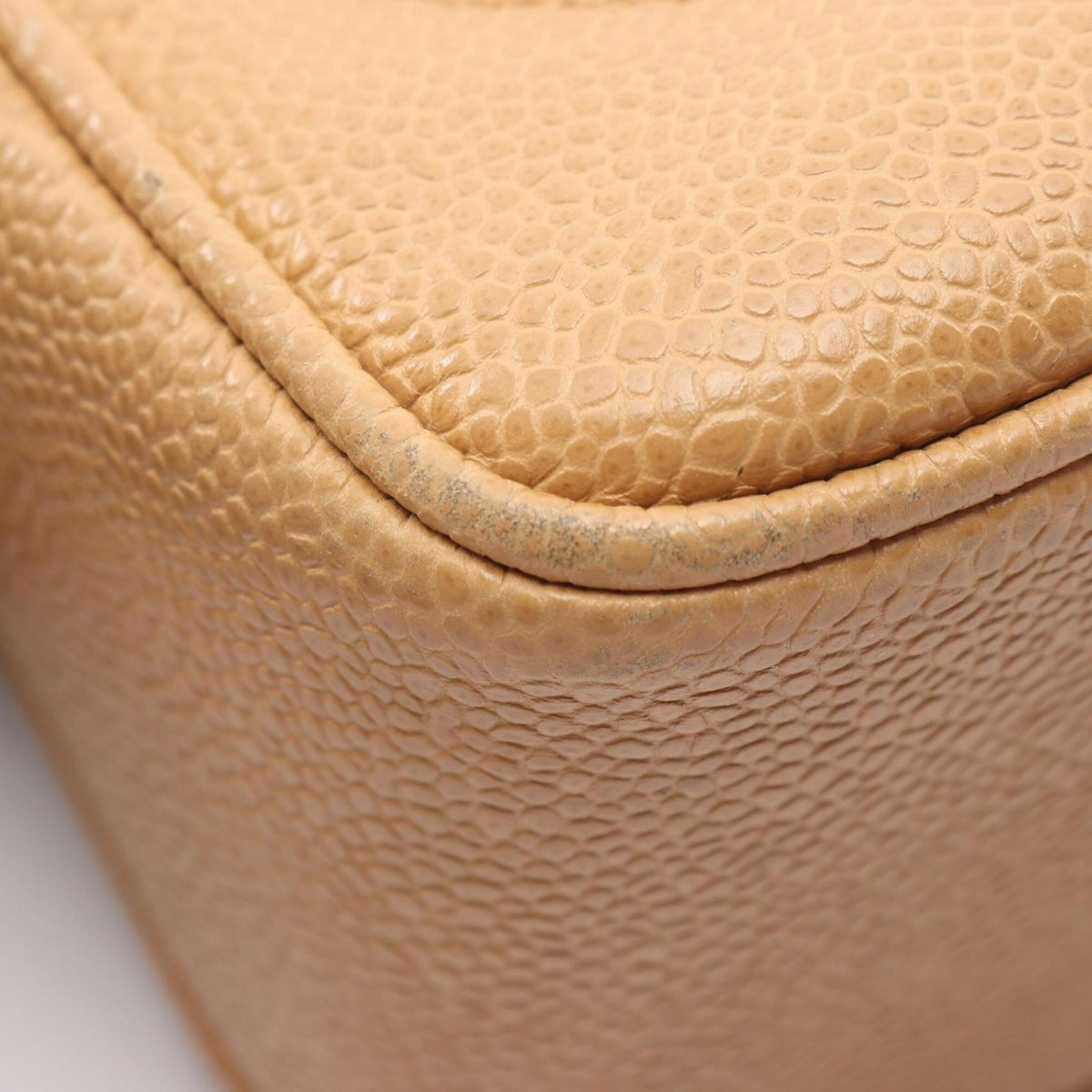 Chanel Beige Grained Calfskin Handbag Shoulder Bag (Pre-Owned)