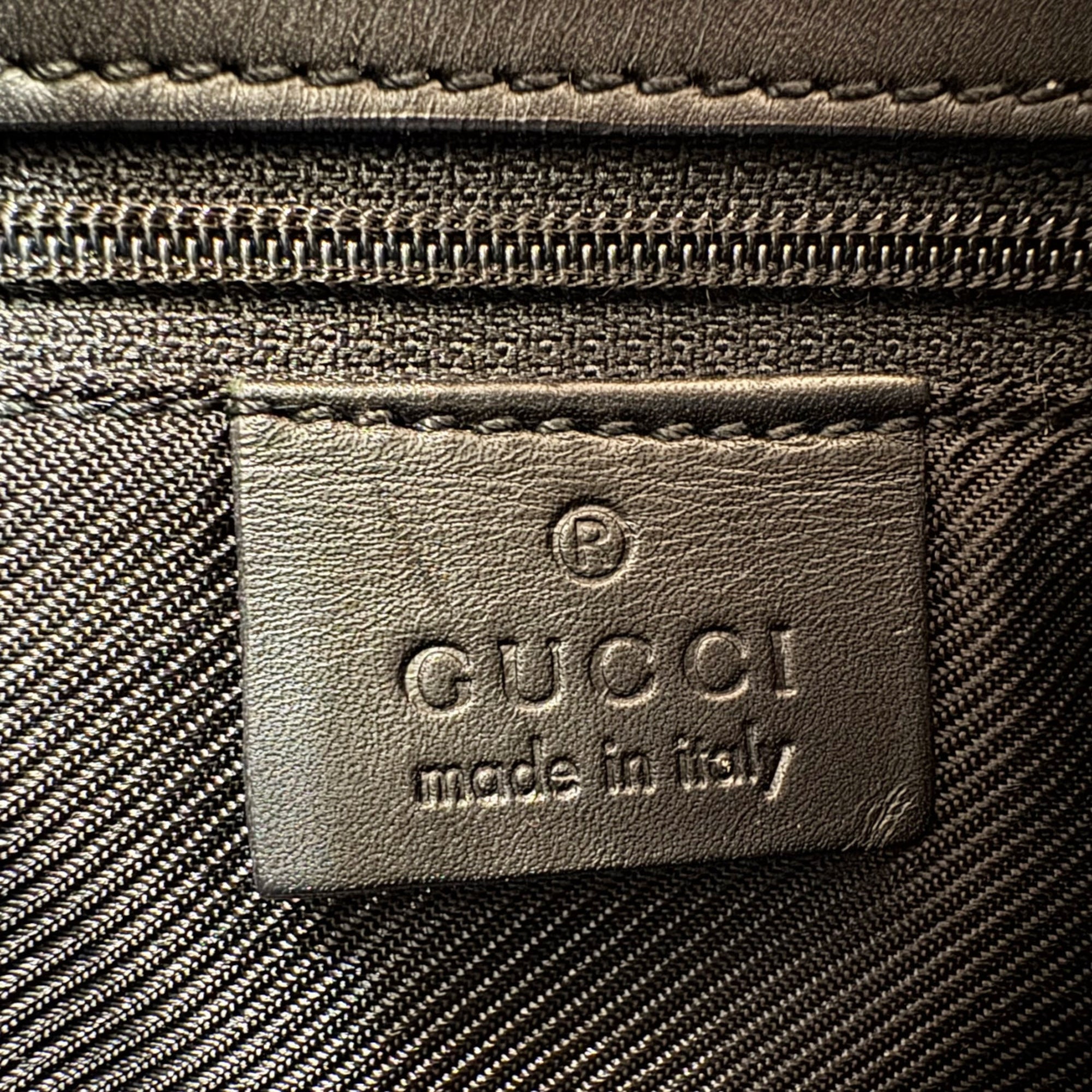 Gucci Black Gg Canvas Leather Shoulder Bag (Pre-Owned)