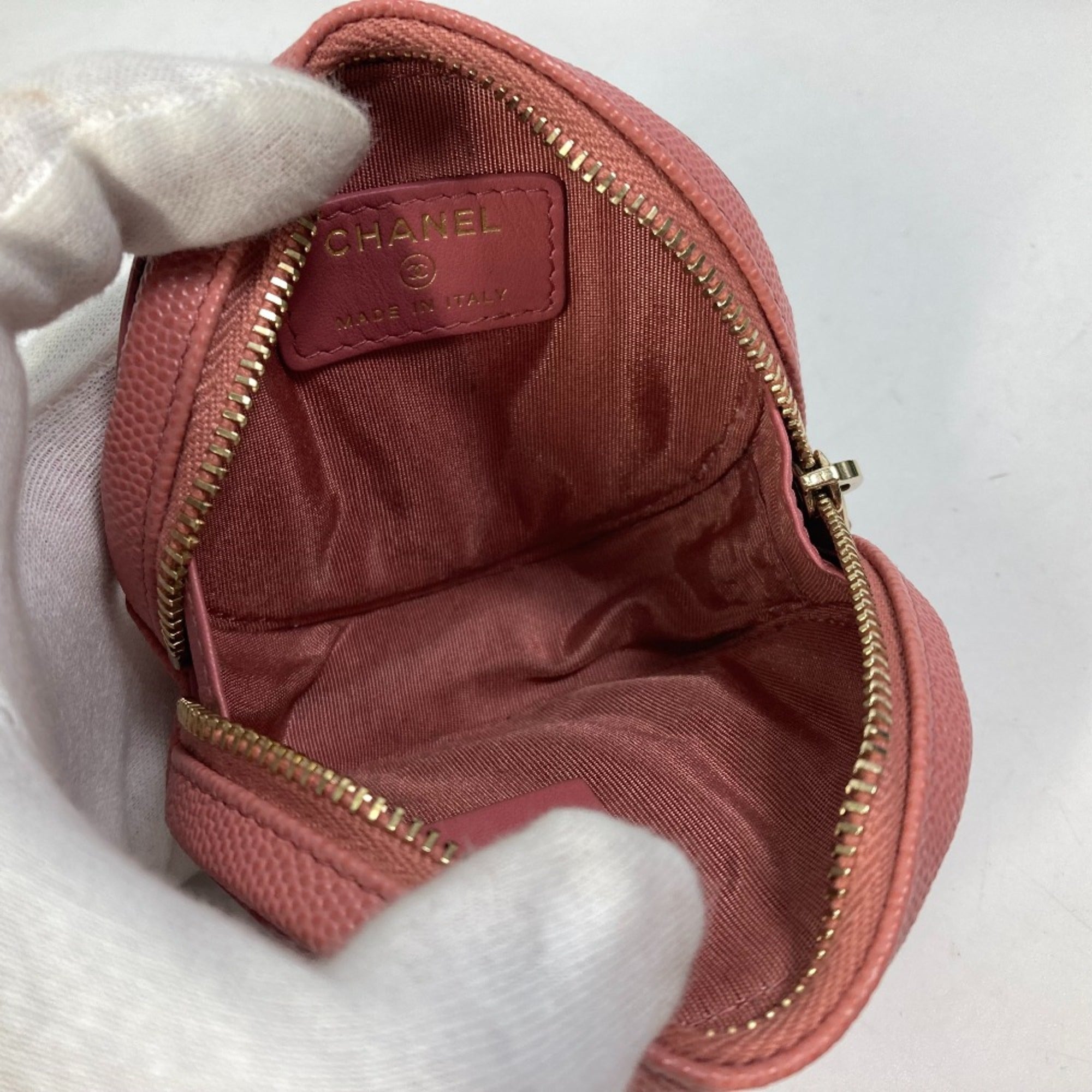 Chanel Pink Leather Coin Purse/Coin Case (Pre-Owned)