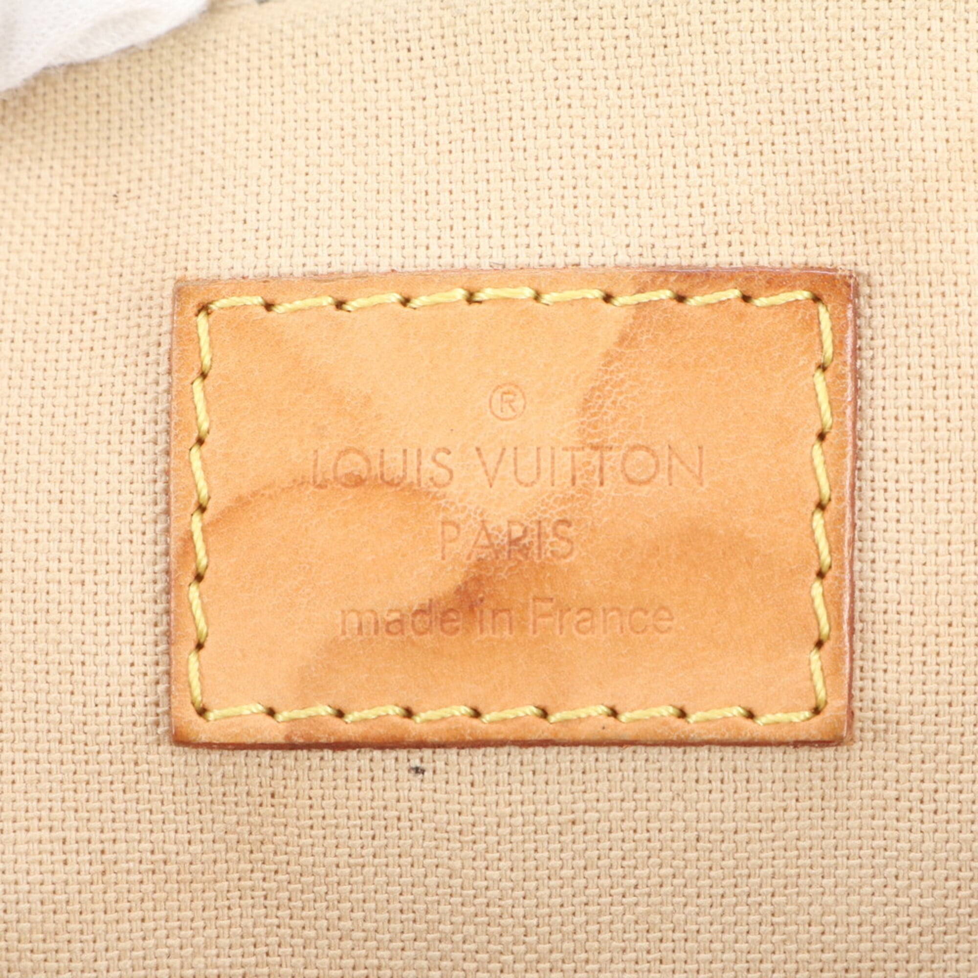 Louis Vuitton Beige Brown Leather Coated Canvas Shoulder Bag Tote Bag (Pre-Owned)