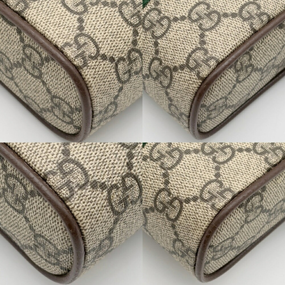 Gucci Beige Brown Gg Supreme Canvas Leather Shoulder Bag (Pre-Owned)