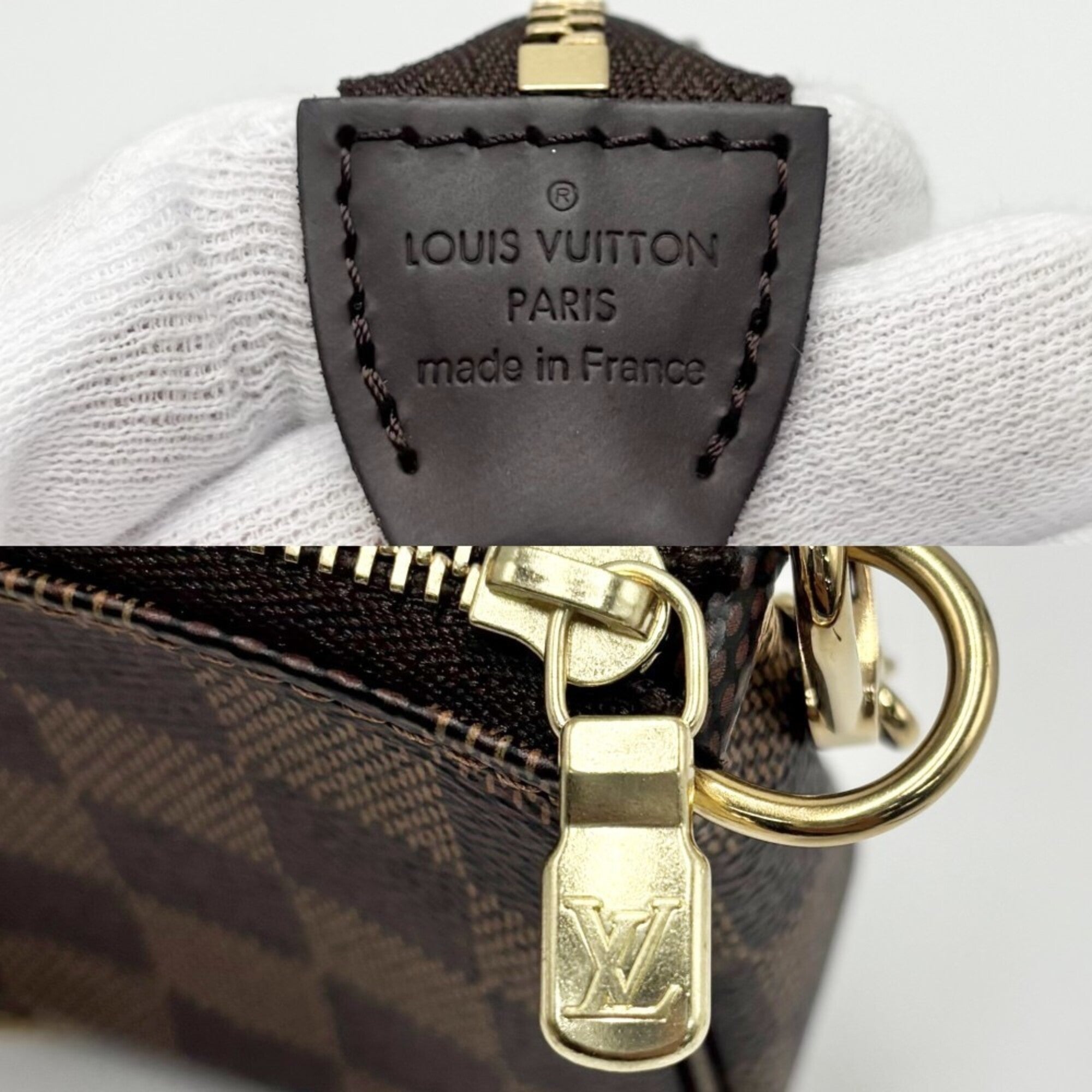 Louis Vuitton Brown Damier Canvas Handbag Pouch (Pre-Owned)