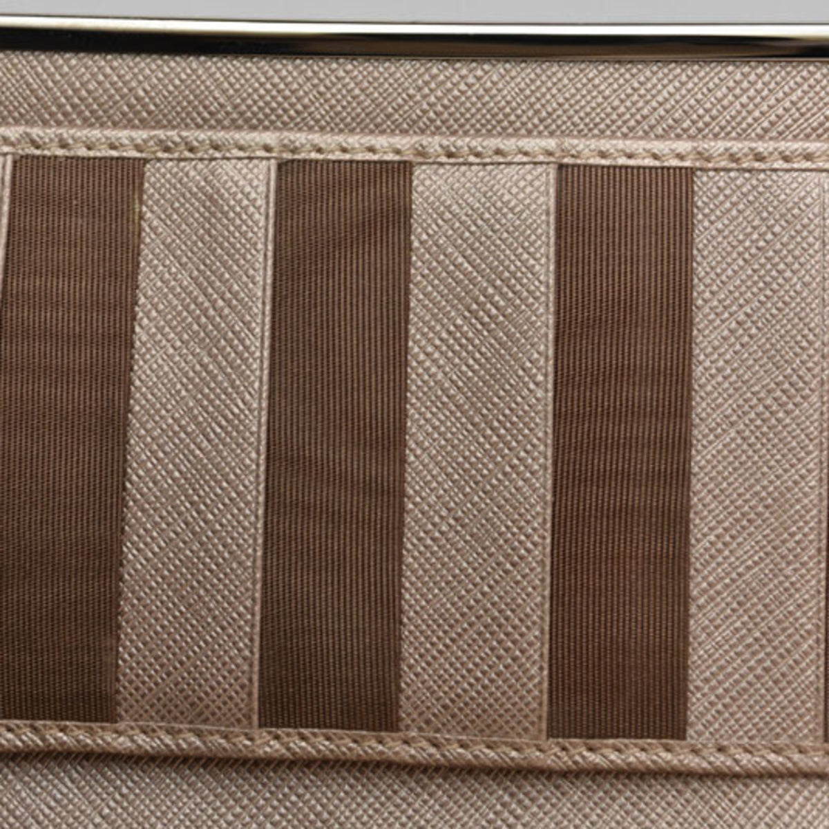 Salvatore Ferragamo Gancini Metallic Beige Leather Long Wallet (Bi-Fold) (Pre-Owned)