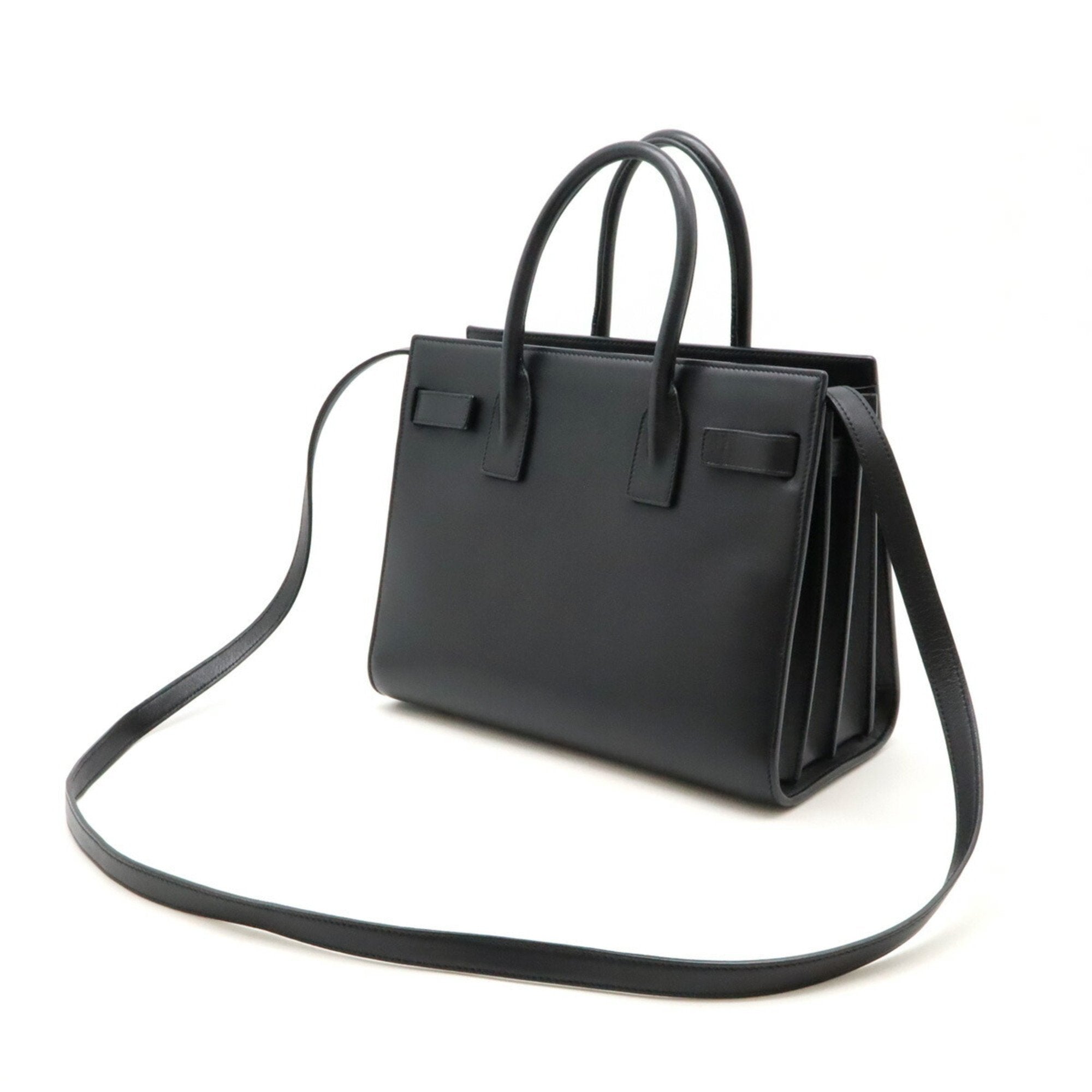 Yves Saint Laurent Black Leather Handbag Shoulder Bag (Pre-Owned)