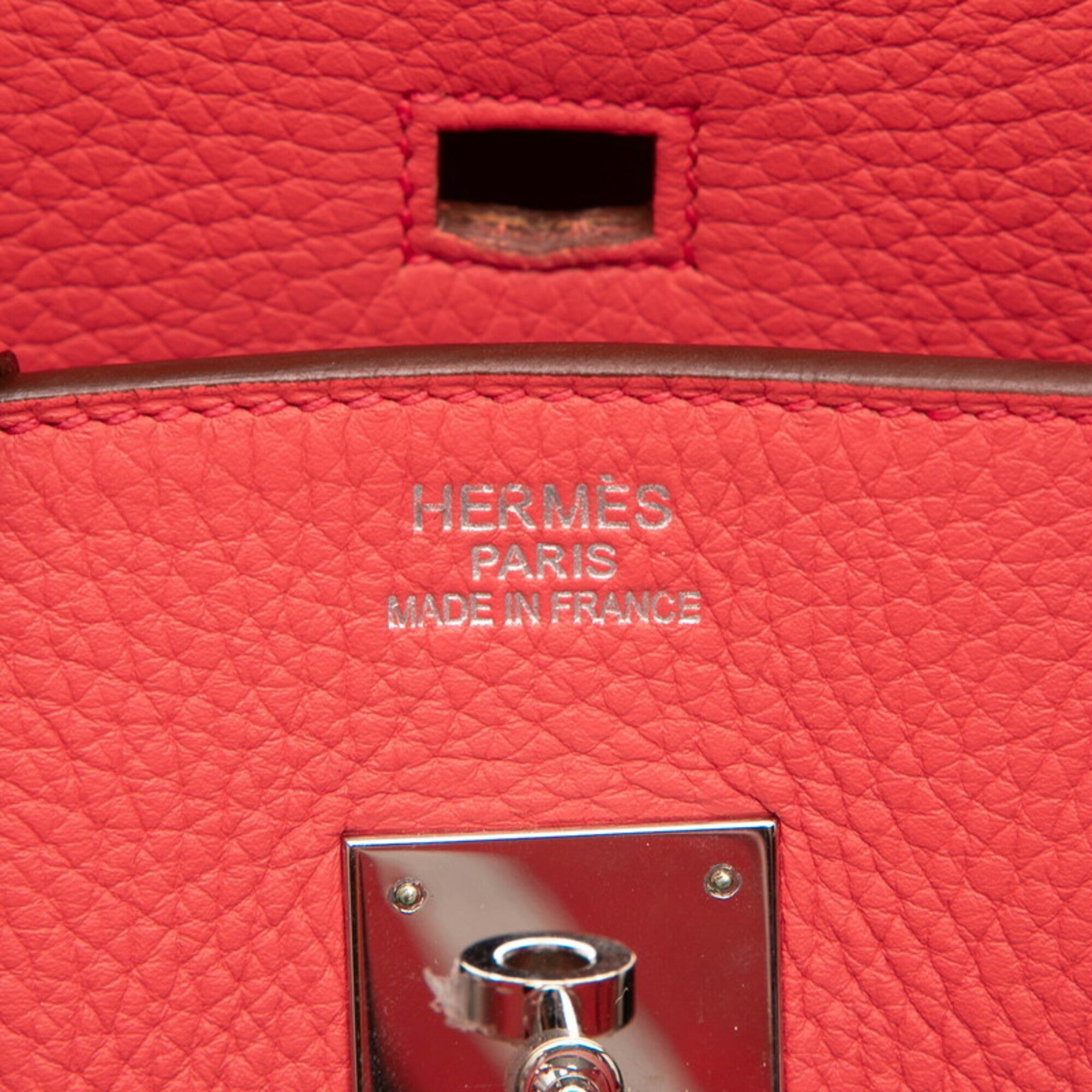 Hermes Silver Taurillon Clemence Leather Handbag (Pre-Owned)