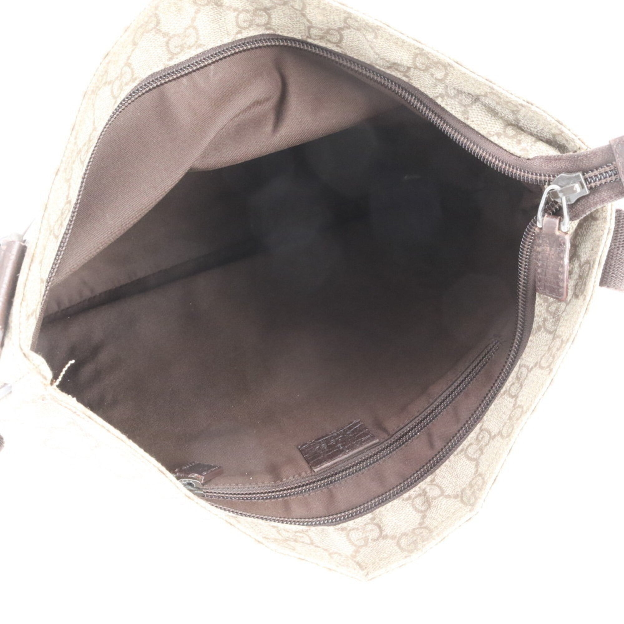 Gucci Beige Leather Coated Canvas Shoulder Bag Tote Bag (Pre-Owned)