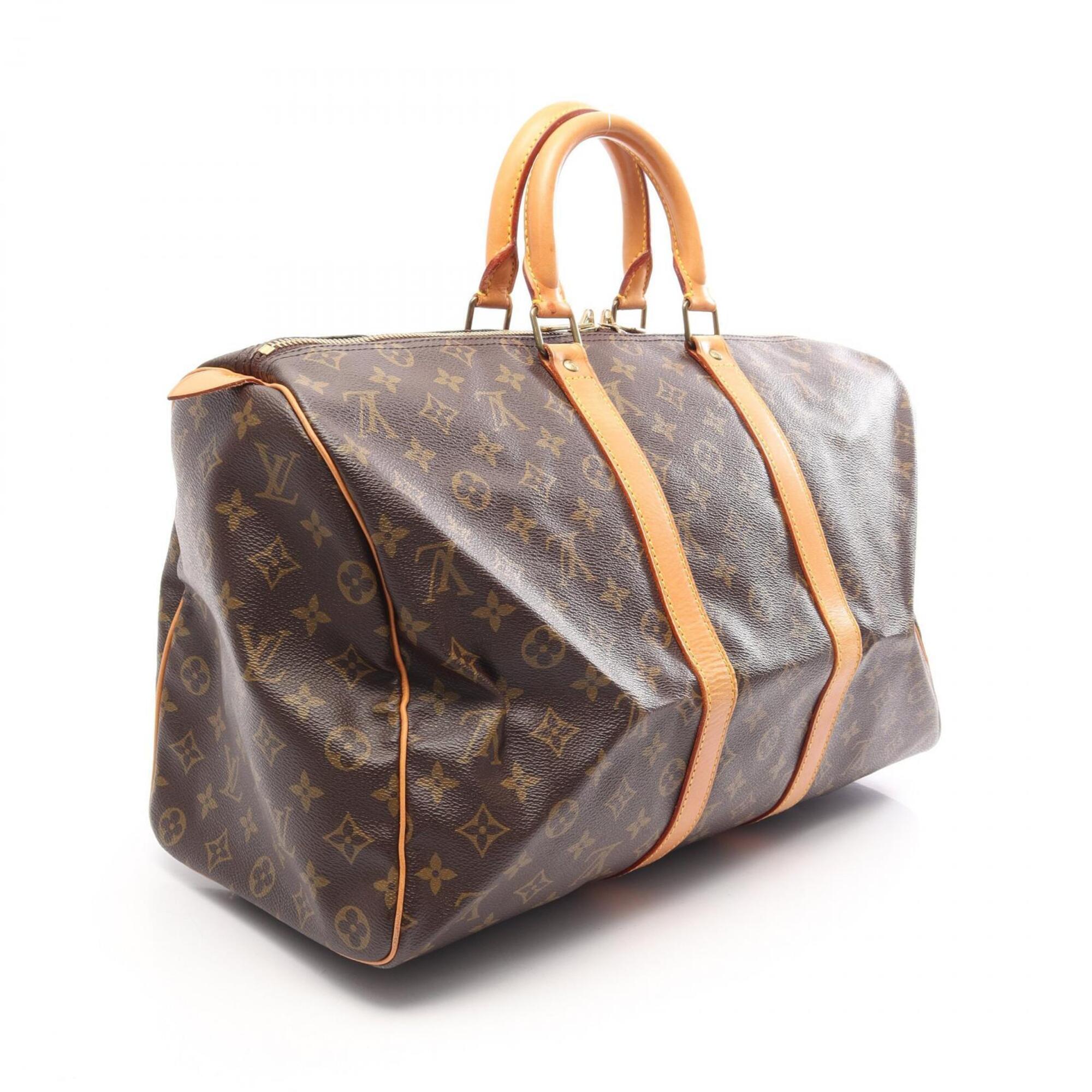 Louis Vuitton Brown Coated Canvas Pvc Leather Boston Bag Handbag (Pre-Owned)